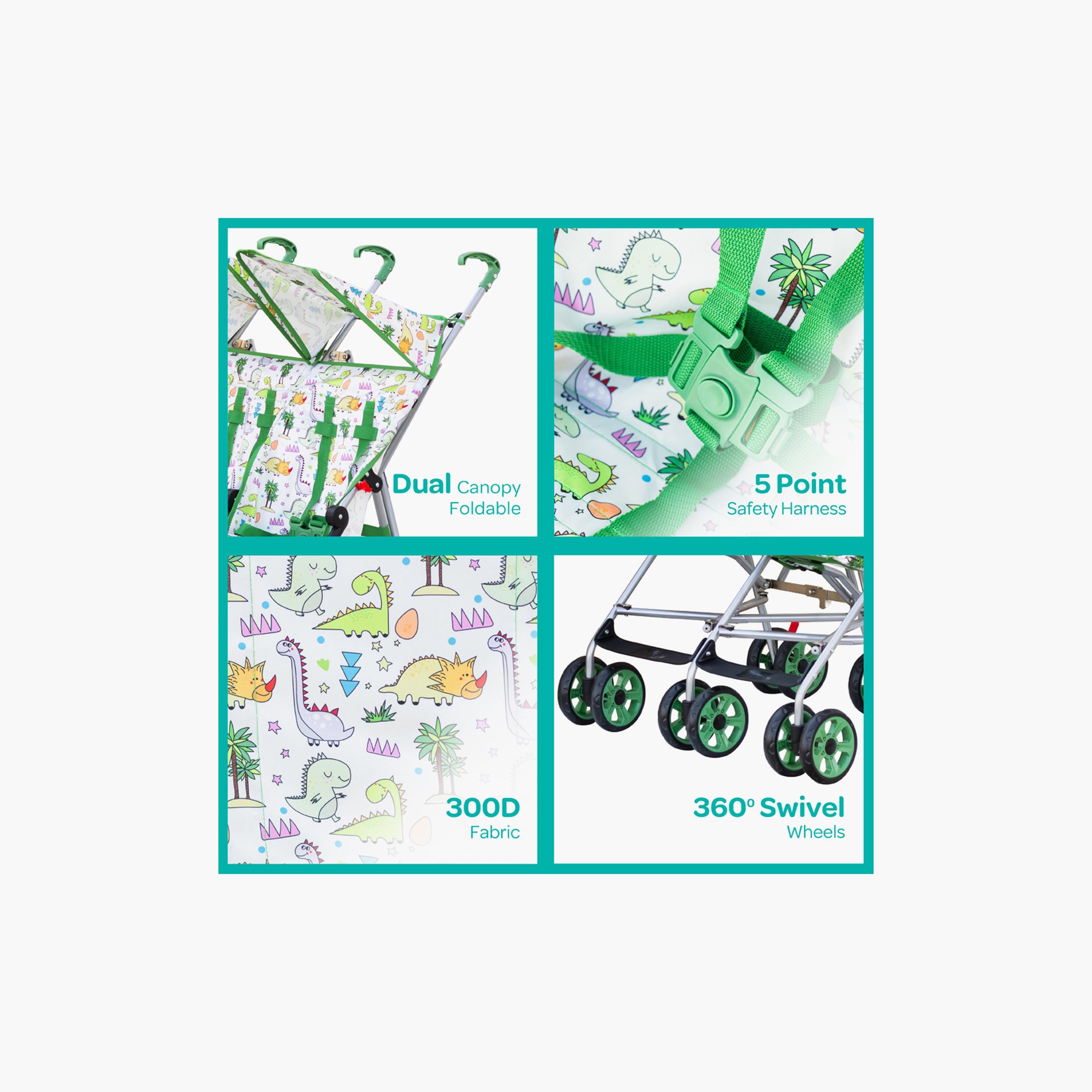 Moon Jet Plus Umbrella Fold Twin Buggy Lightweight Travel Strollers - 6 Months+ - Green-baby-gear-strollersandprams-strollers-image-4