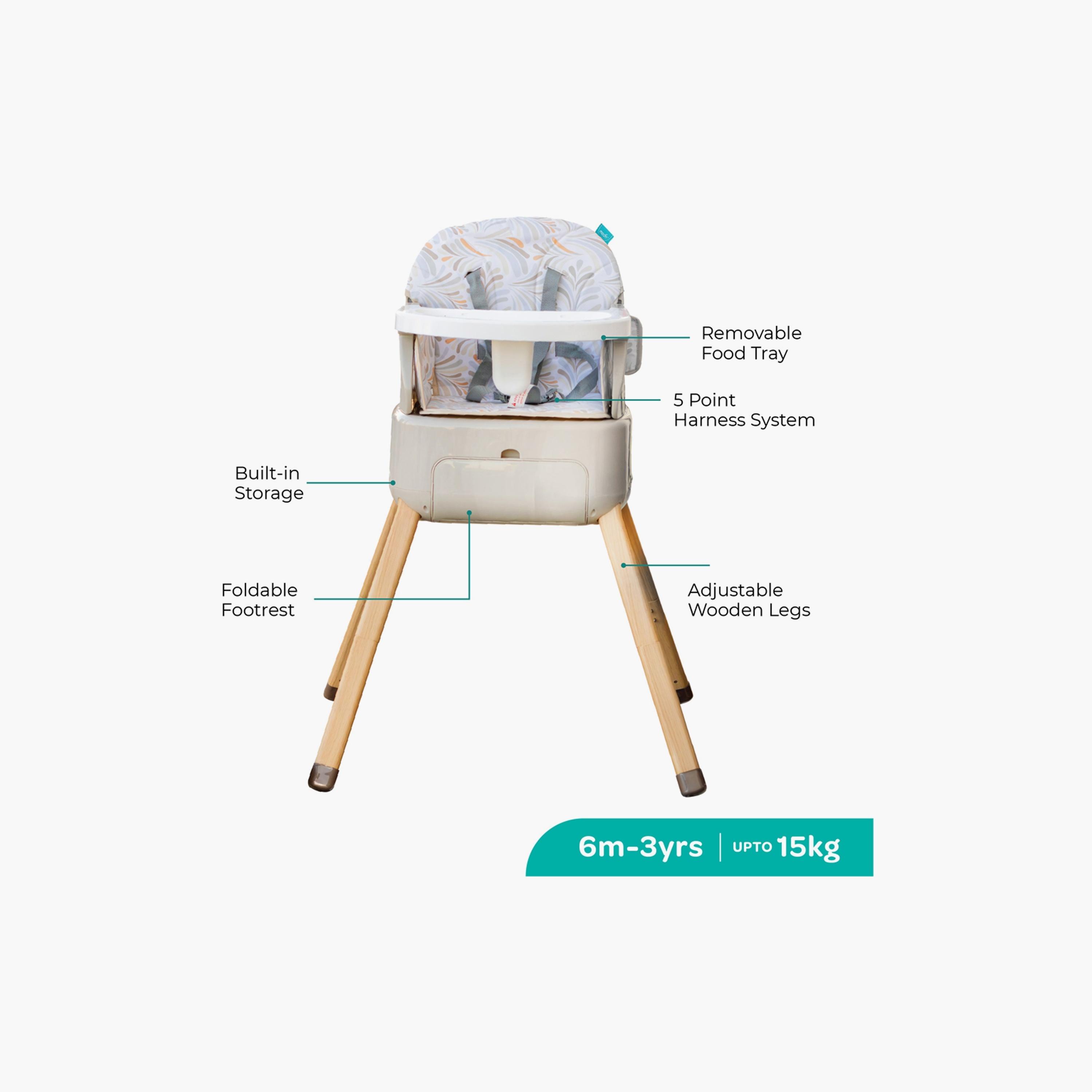Moon HiteRite 4-in-1 Convertible Baby High Chair - Beige-baby-feeding-highchairsandboosters-image-2