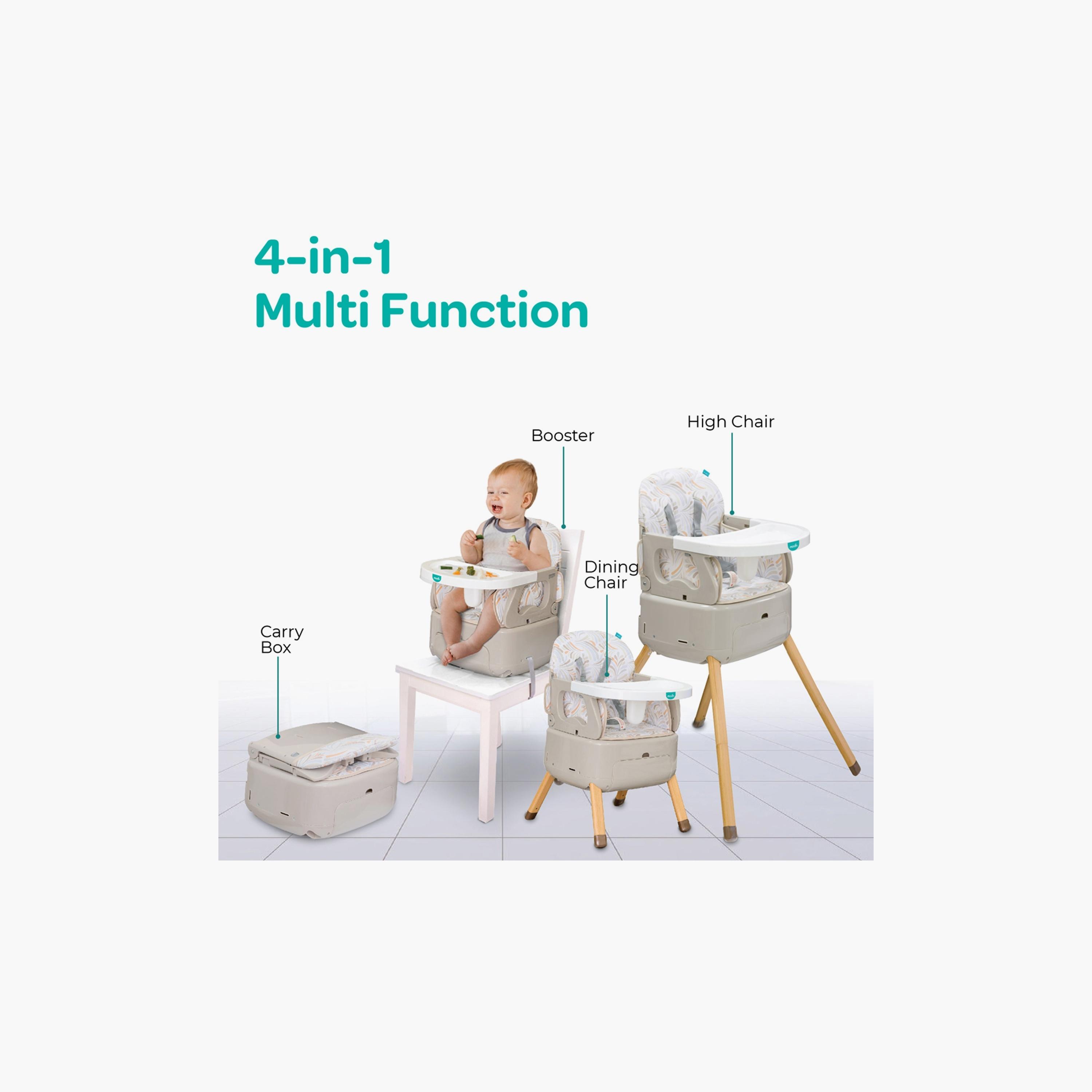 Moon HiteRite 4-in-1 Convertible Baby High Chair - Beige-baby-feeding-highchairsandboosters-image-3
