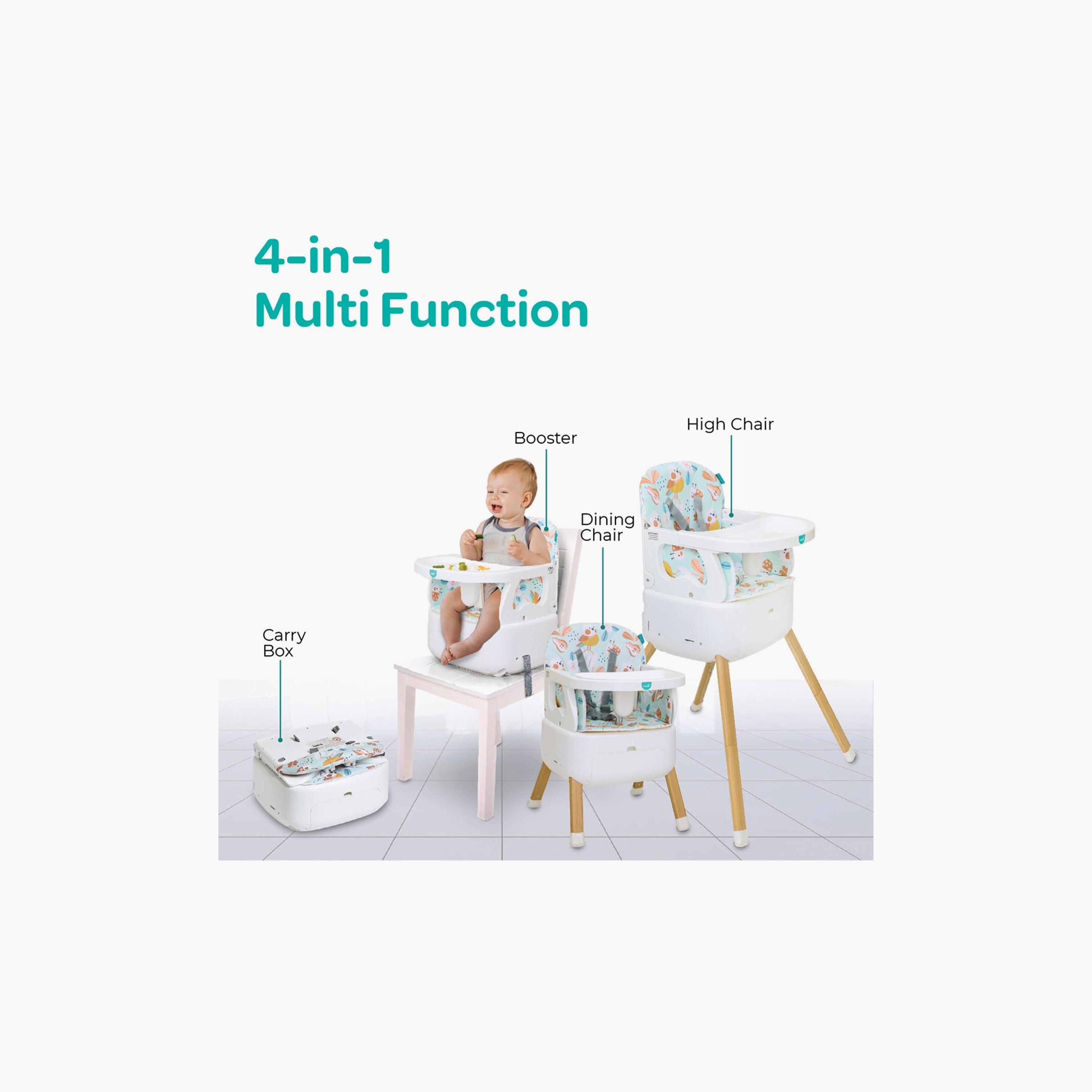 Moon HiteRite 4-in-1 Convertible Baby High Chair - Green-baby-feeding-highchairsandboosters-image-3
