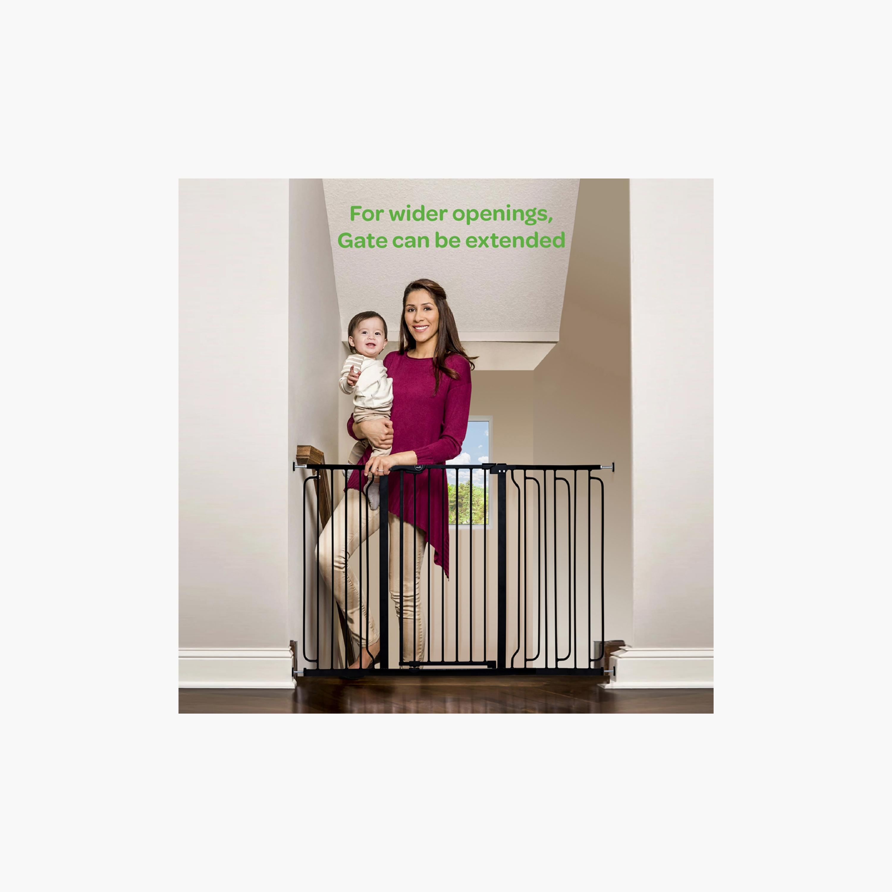 Moon Secura Baby Safety Gate Auto Lock Barrier with 20 cm Extension - 76-80 cm - Black-baby-healthandsafety-babyproofing-image-6