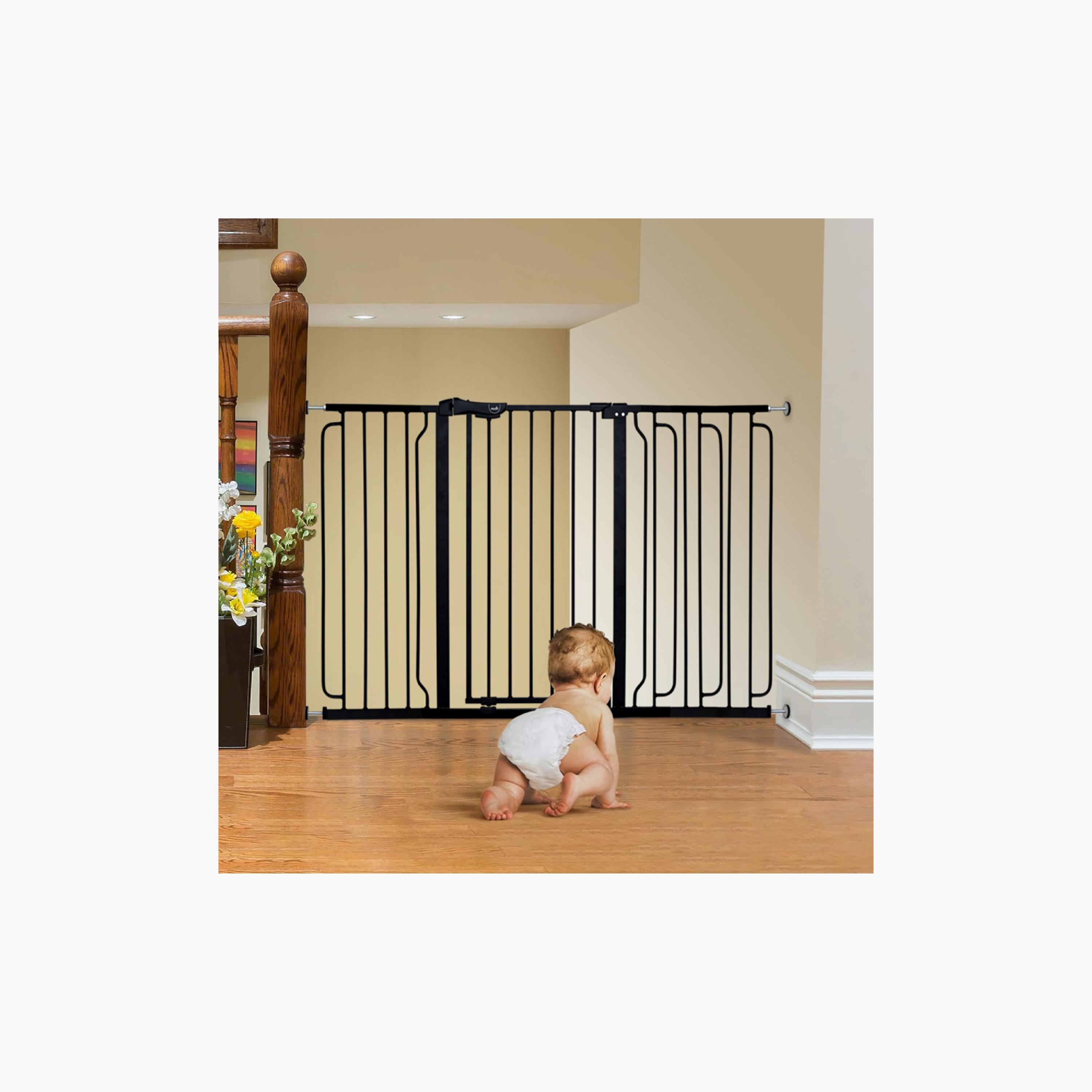 Moon Secura Baby Safety Gate Auto Lock Barrier with 30 cm Extension - 76-80 cm - Black-baby-healthandsafety-babyproofing-image-7