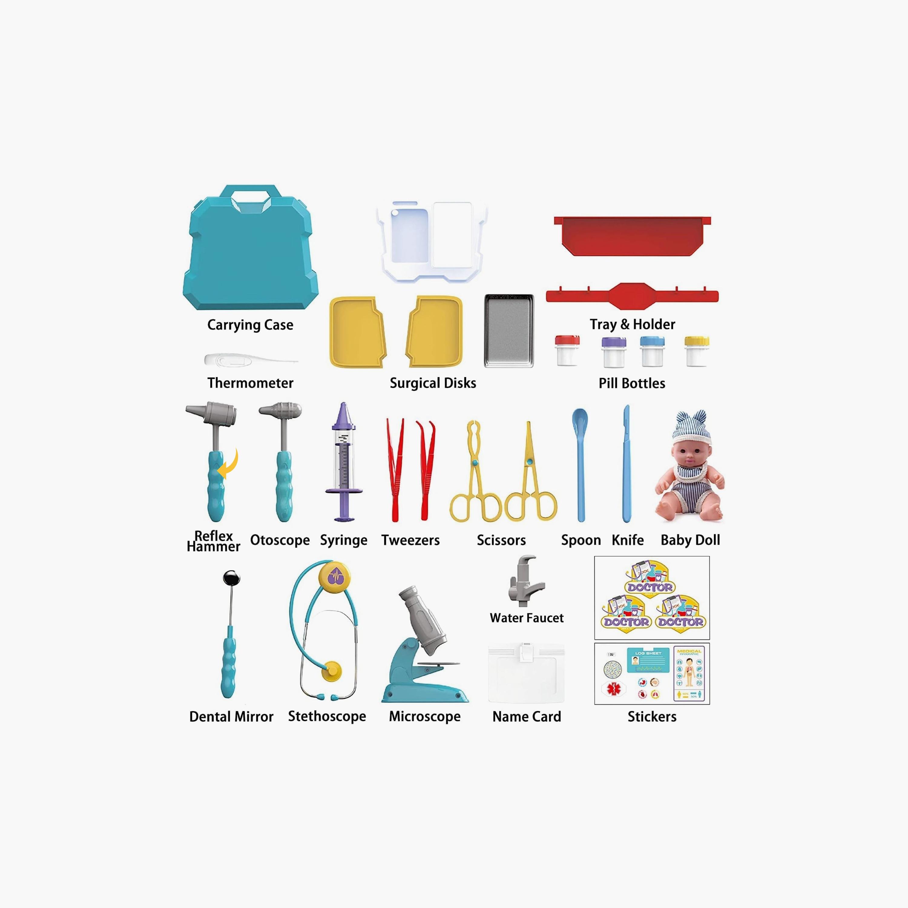 Moon 29-Piece Stainless Junior Doctor Kit - 3 Years+ - Blue-toys-roleplay-doctorsets-image-3