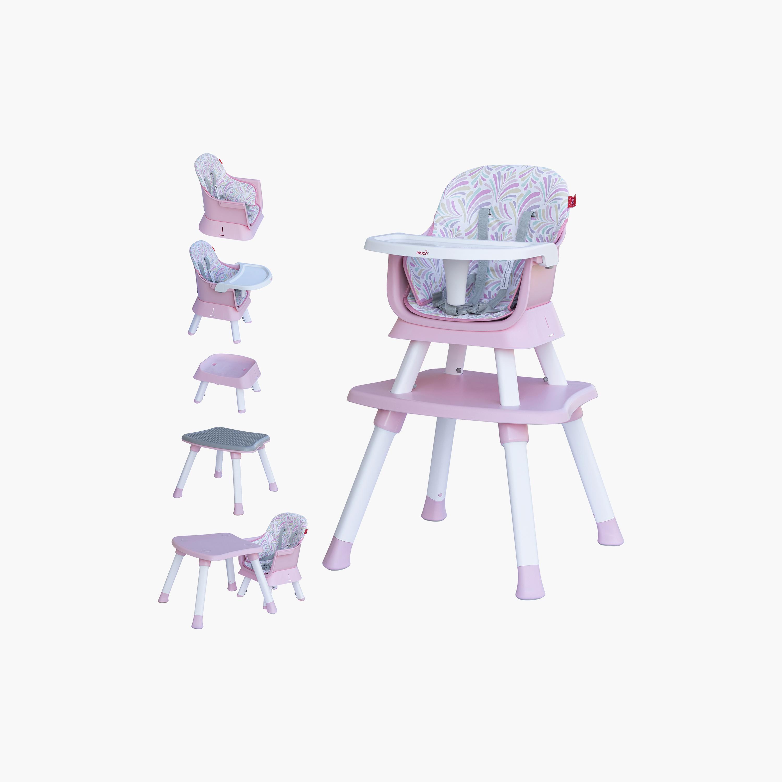 Moon 6-in-1 High Chair - Pink-baby-feeding-highchairsandboosters-image-2