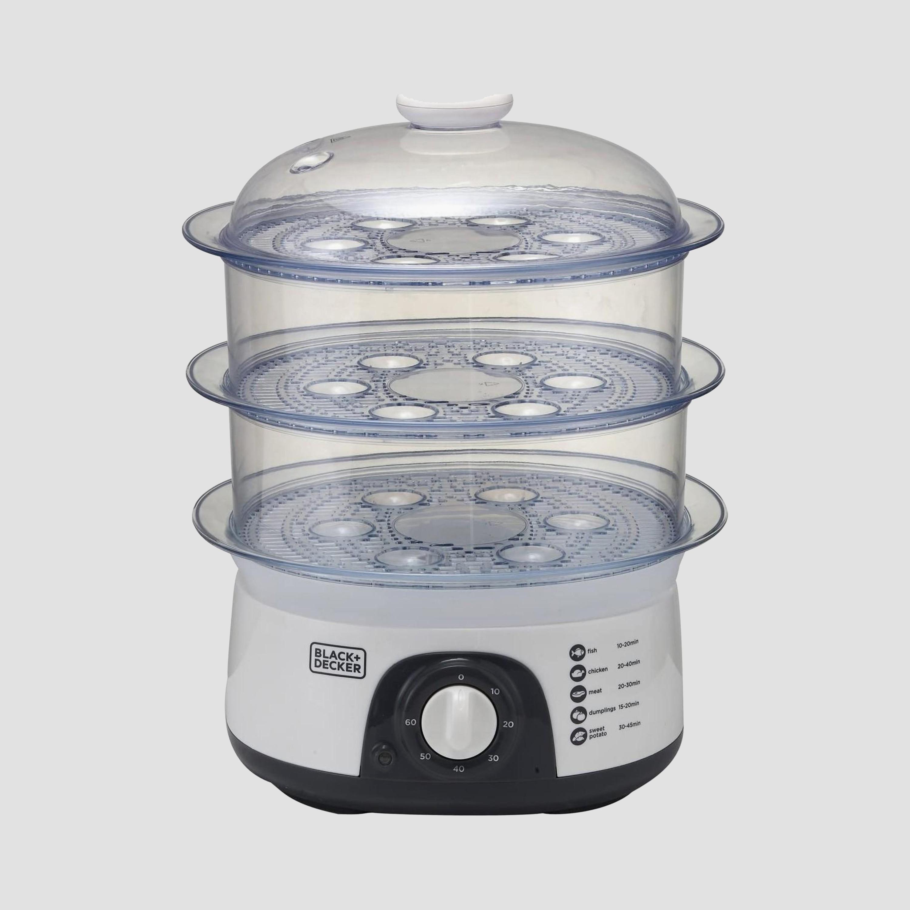 BLACK+DECKER 775W 10 Liter 3-Tier Food Steamer with Timer | BD-HS6000-B5-household-appliances-kitchenappliances-otherkitchenappliances-image-1