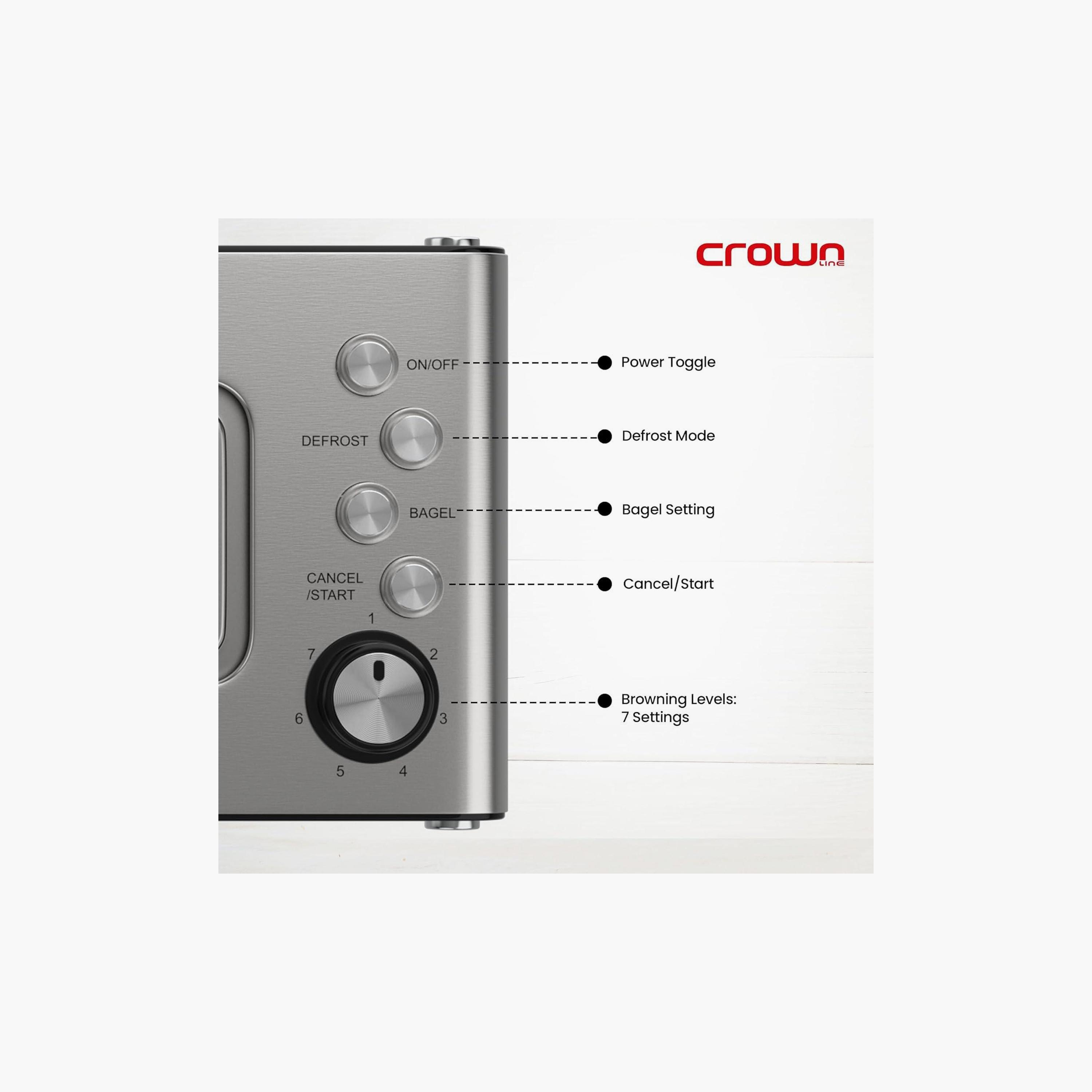 Crownline Long Slot 2 Slice Toaster | TR-274-household-appliances-kitchenappliances-toasters-image-5