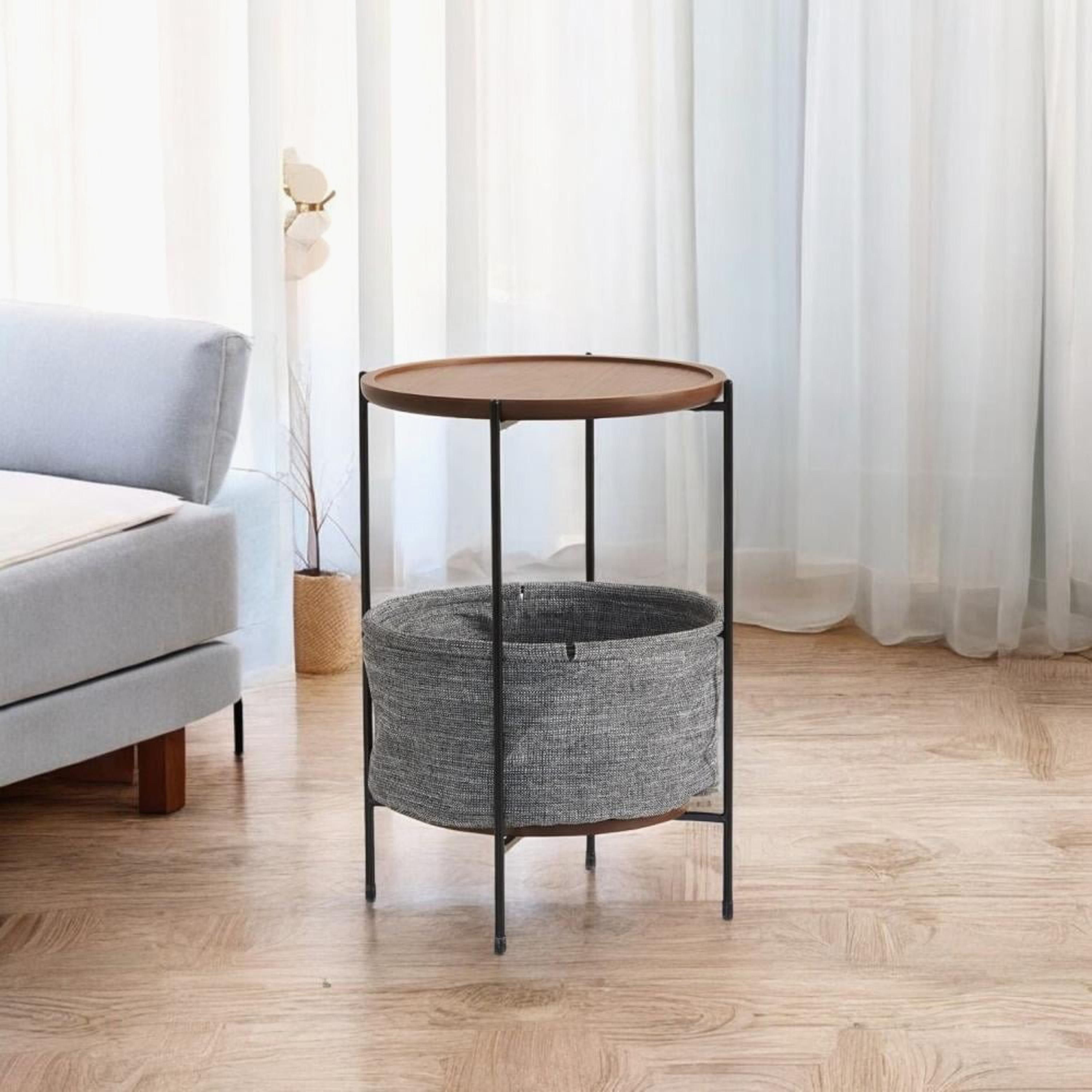 Round Side Table with Storage Basket-furniture-livingroom-sideandendtables-image-1
