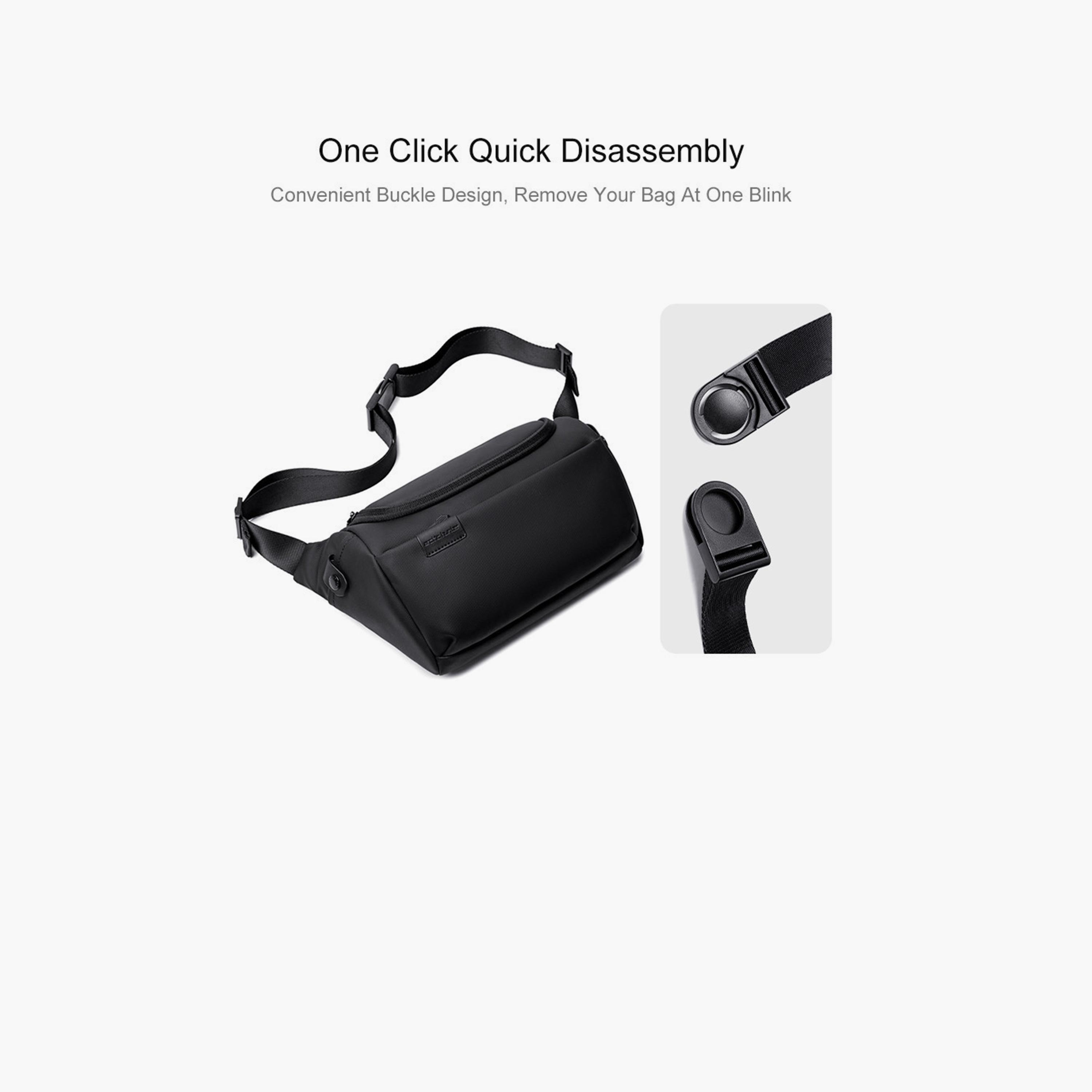 Arctic Hunter Solid Crossbody Bag with Zipper closure and Adjustable strap-men-bags-image-5