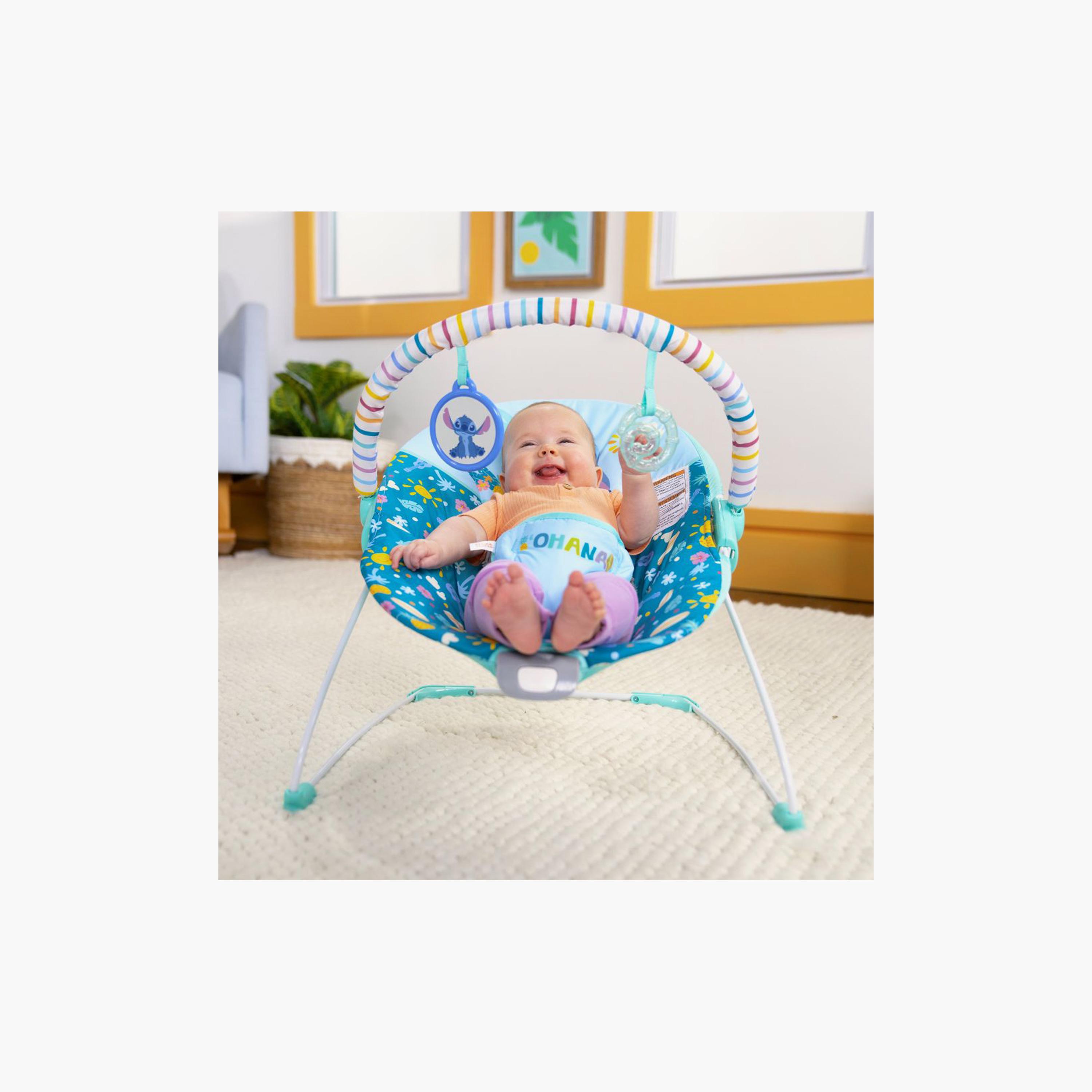 Bright Starts Stitch Ohana Paradise Vibrating Bouncer with 2-Piece Hanging Toys-baby-infantactivity-bouncers-image-2