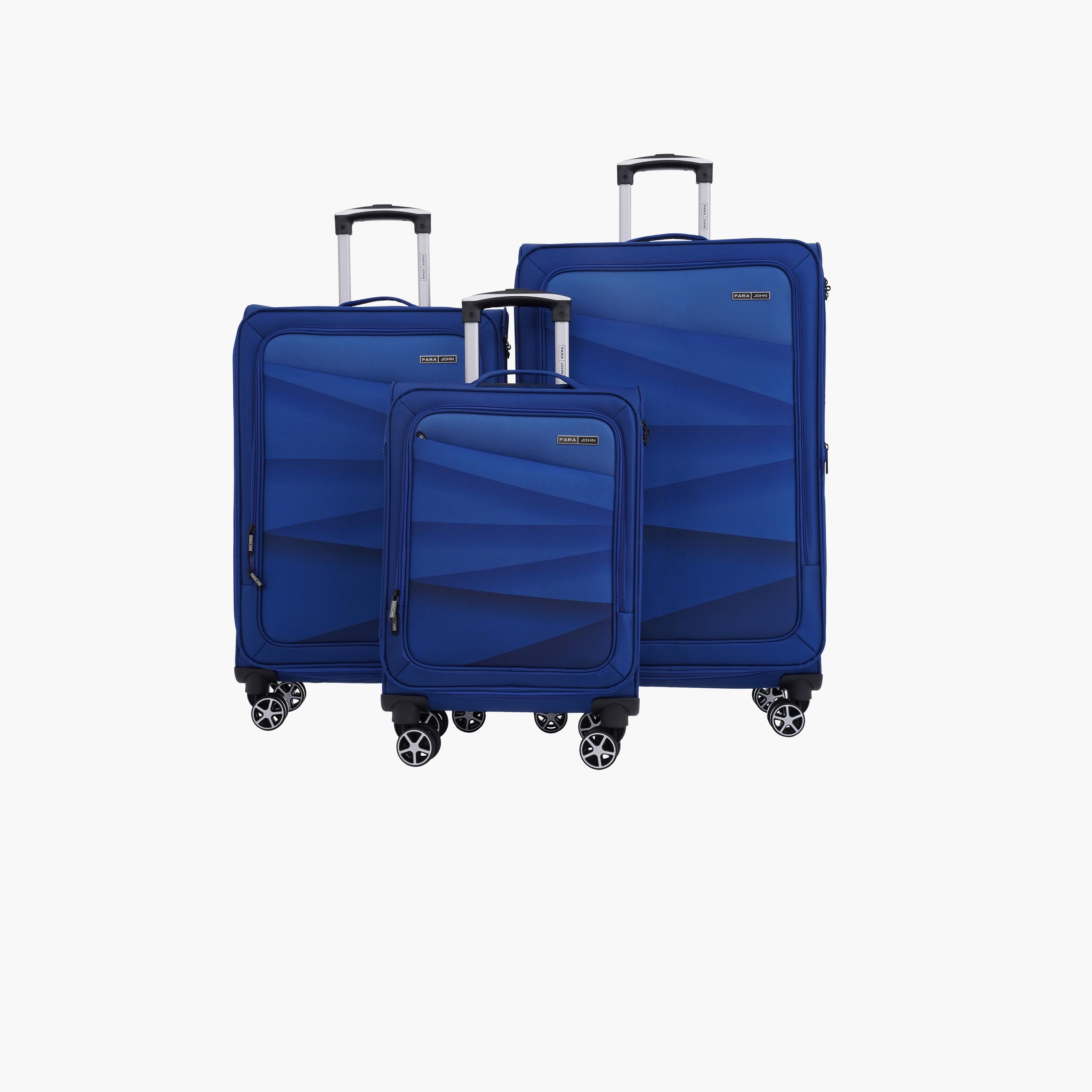 Para John Shadow Set of 3 Nylon Soft Sided 4-Wheeler Spinner Trolley Bag with Combination Lock-travel-luggagesandbags-luggage-image-1