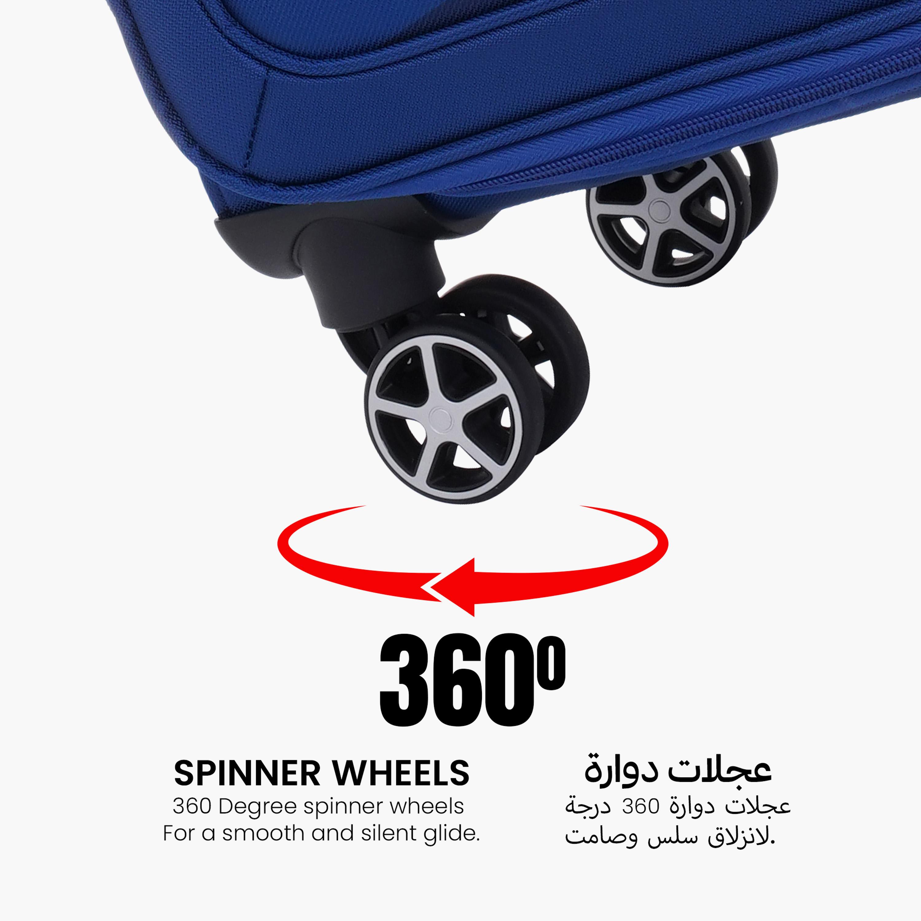 Para John Shadow Set of 3 Nylon Soft Sided 4-Wheeler Spinner Trolley Bag with Combination Lock-travel-luggagesandbags-luggage-image-4