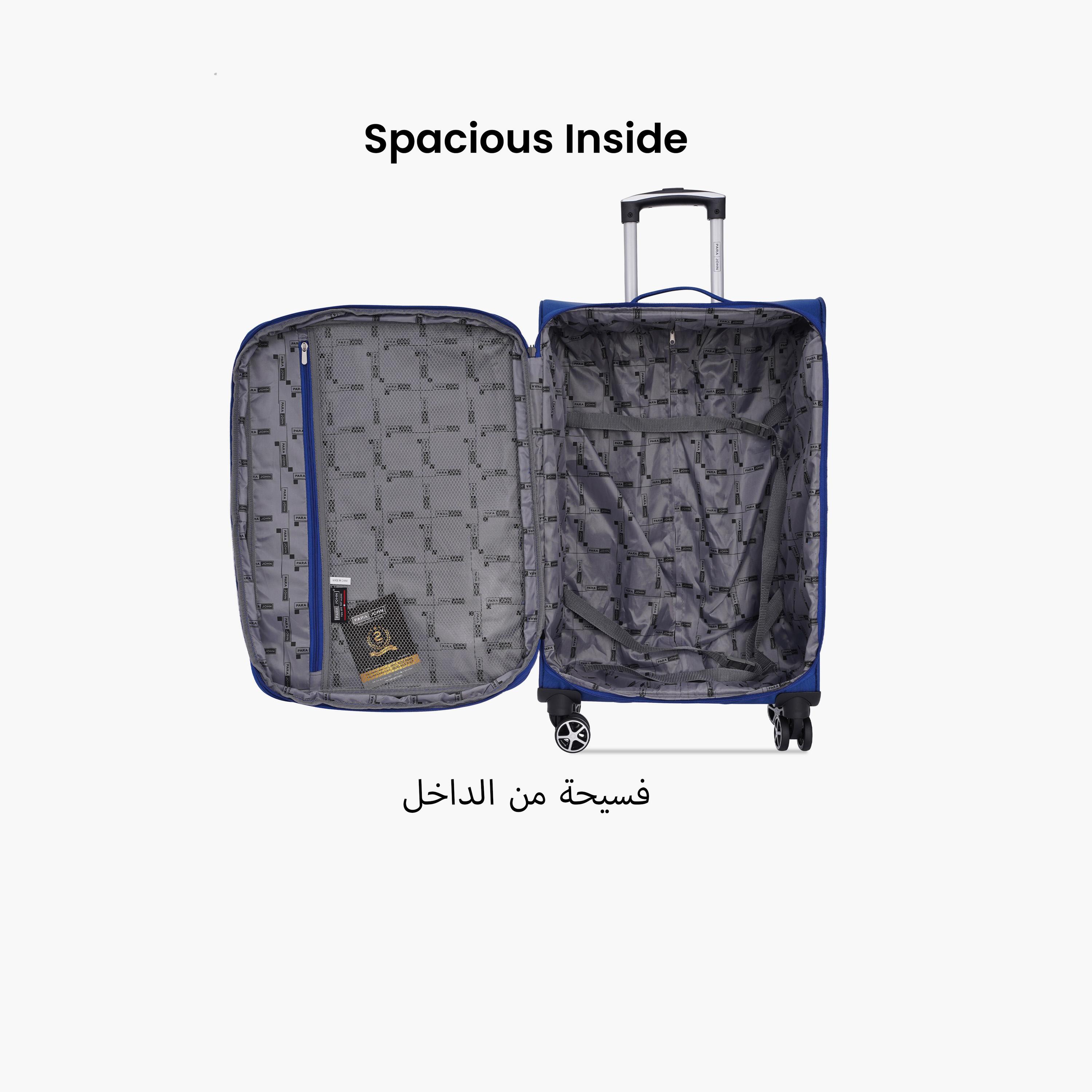 Para John Shadow Set of 3 Nylon Soft Sided 4-Wheeler Spinner Trolley Bag with Combination Lock-travel-luggagesandbags-luggage-image-7