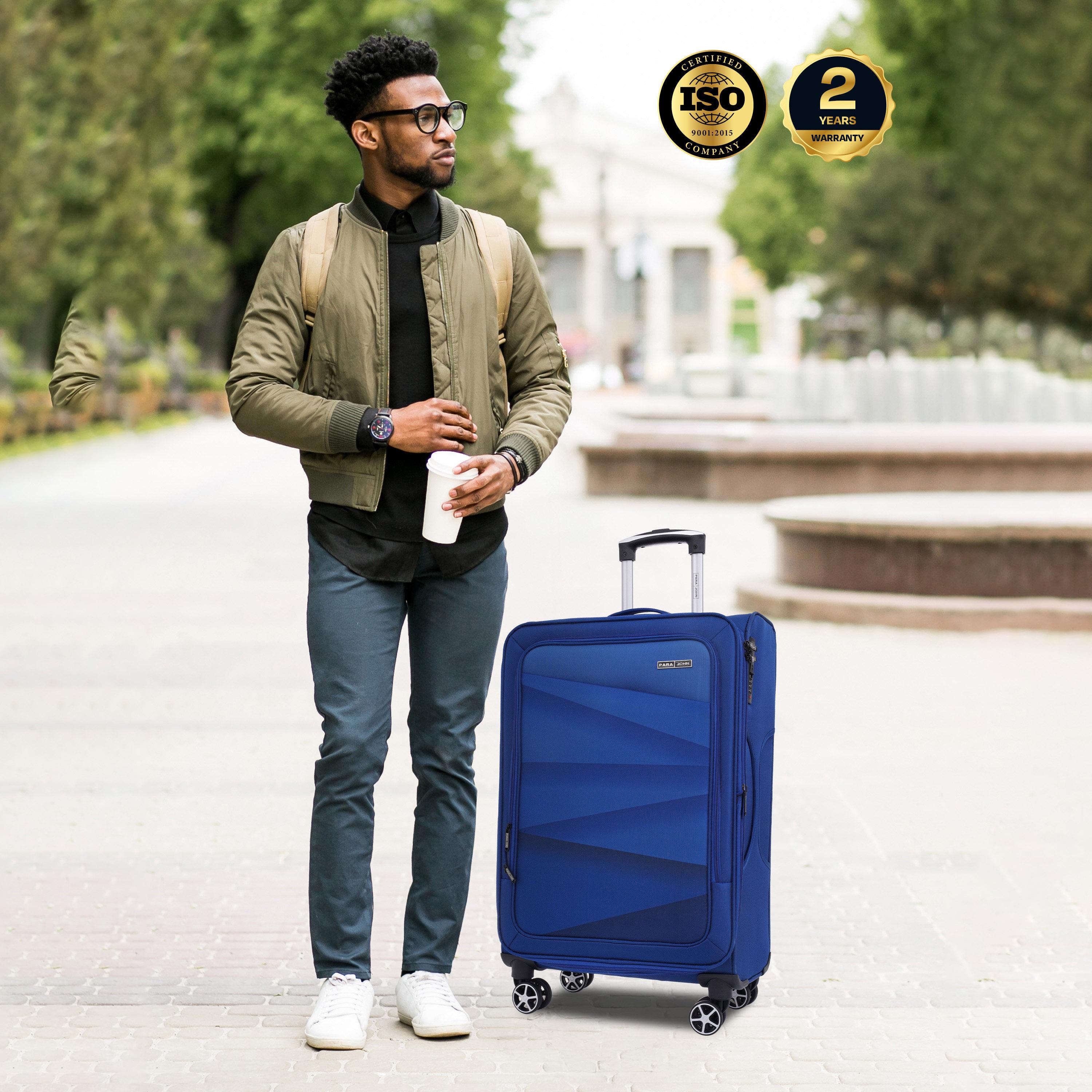 Para John Shadow Set of 3 Nylon Soft Sided 4-Wheeler Spinner Trolley Bag with Combination Lock-travel-luggagesandbags-luggage-image-8