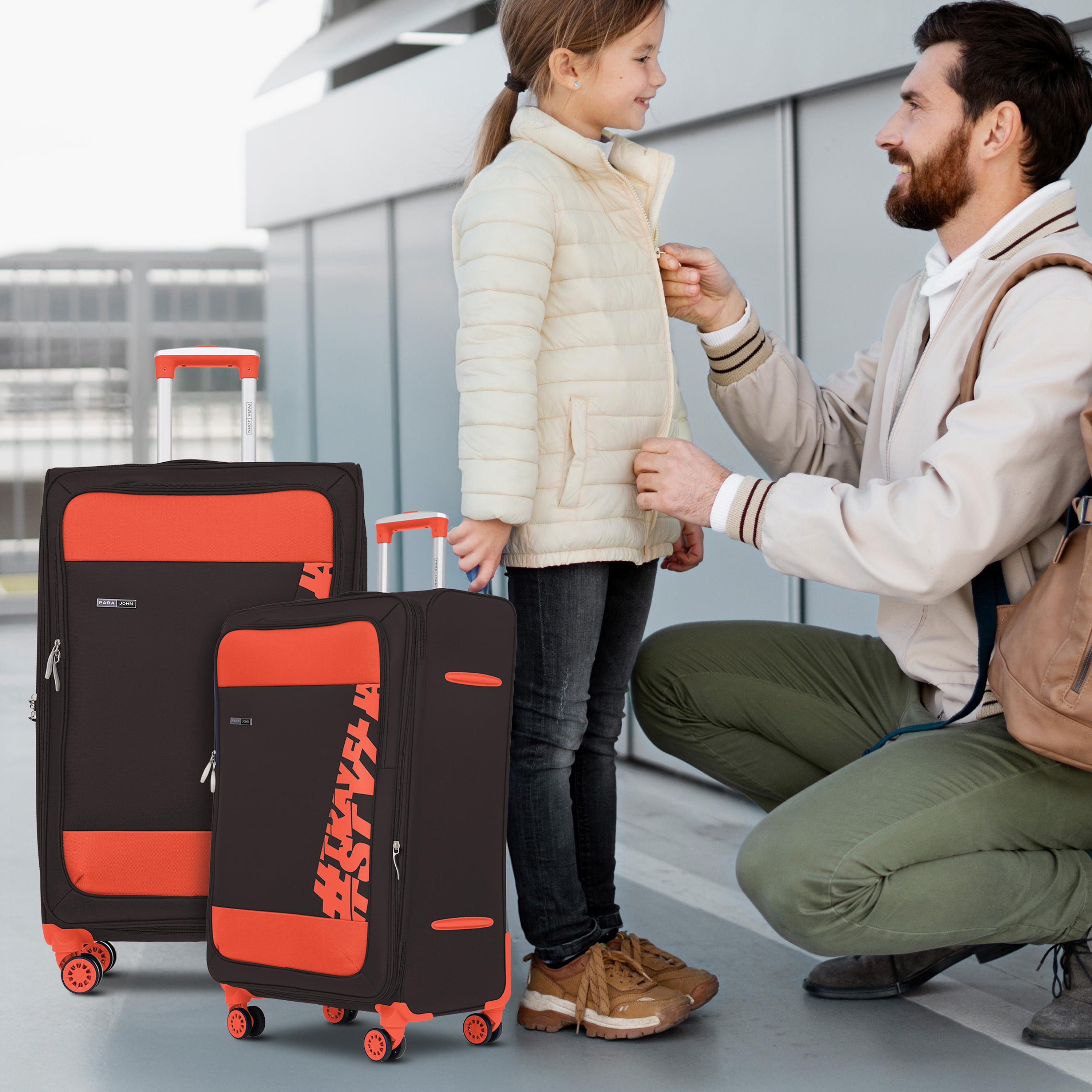 Para John Hyper Trek Set of 3 Nylon Soft Sided 4-Wheeler Spinner Trolley Bag with Combination Lock-travel-luggagesandbags-luggage-image-7