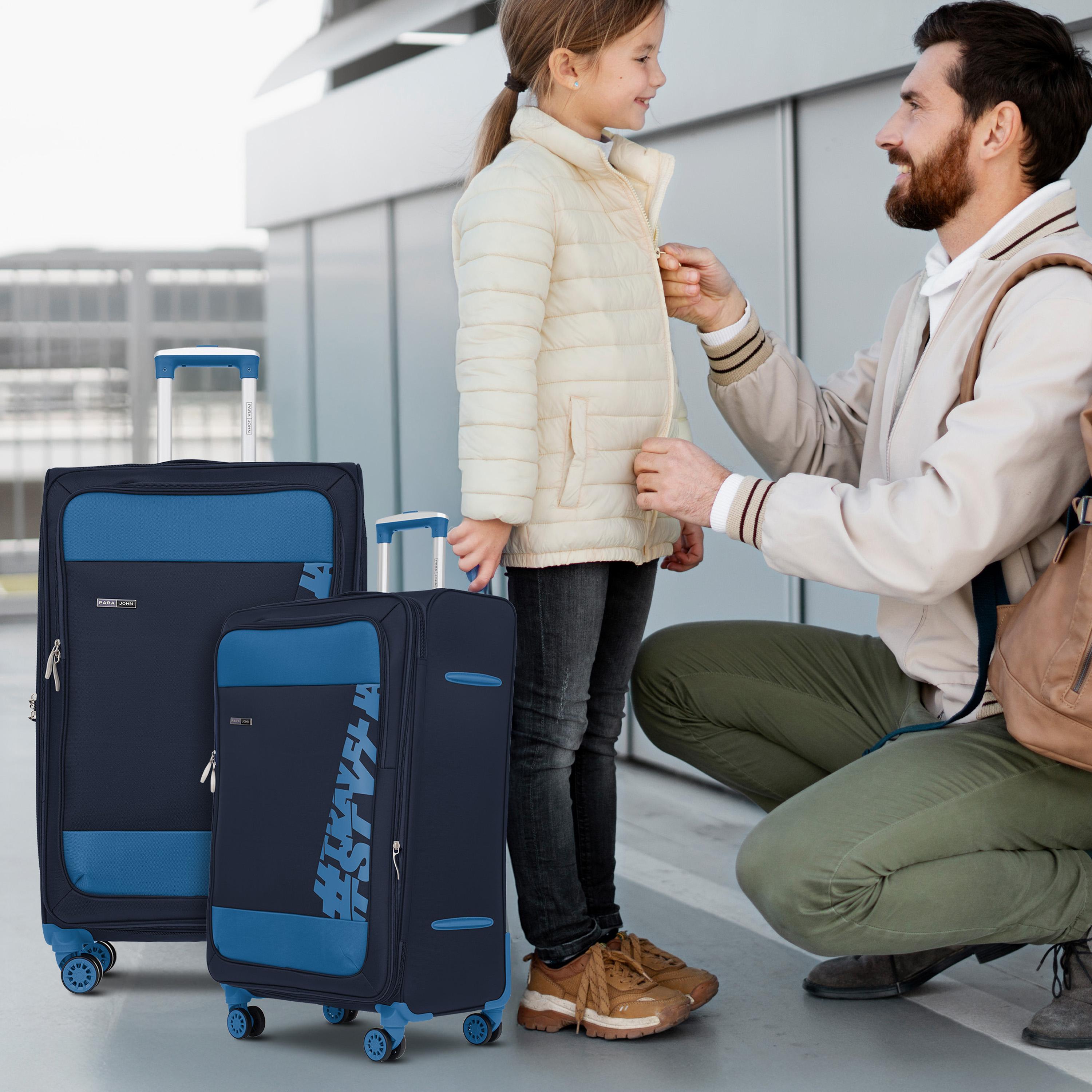 Para John Hyper Trek Set of 3 Nylon Soft Sided 4-Wheeler Spinner Trolley Bag with Combination Lock-travel-luggagesandbags-luggage-image-7