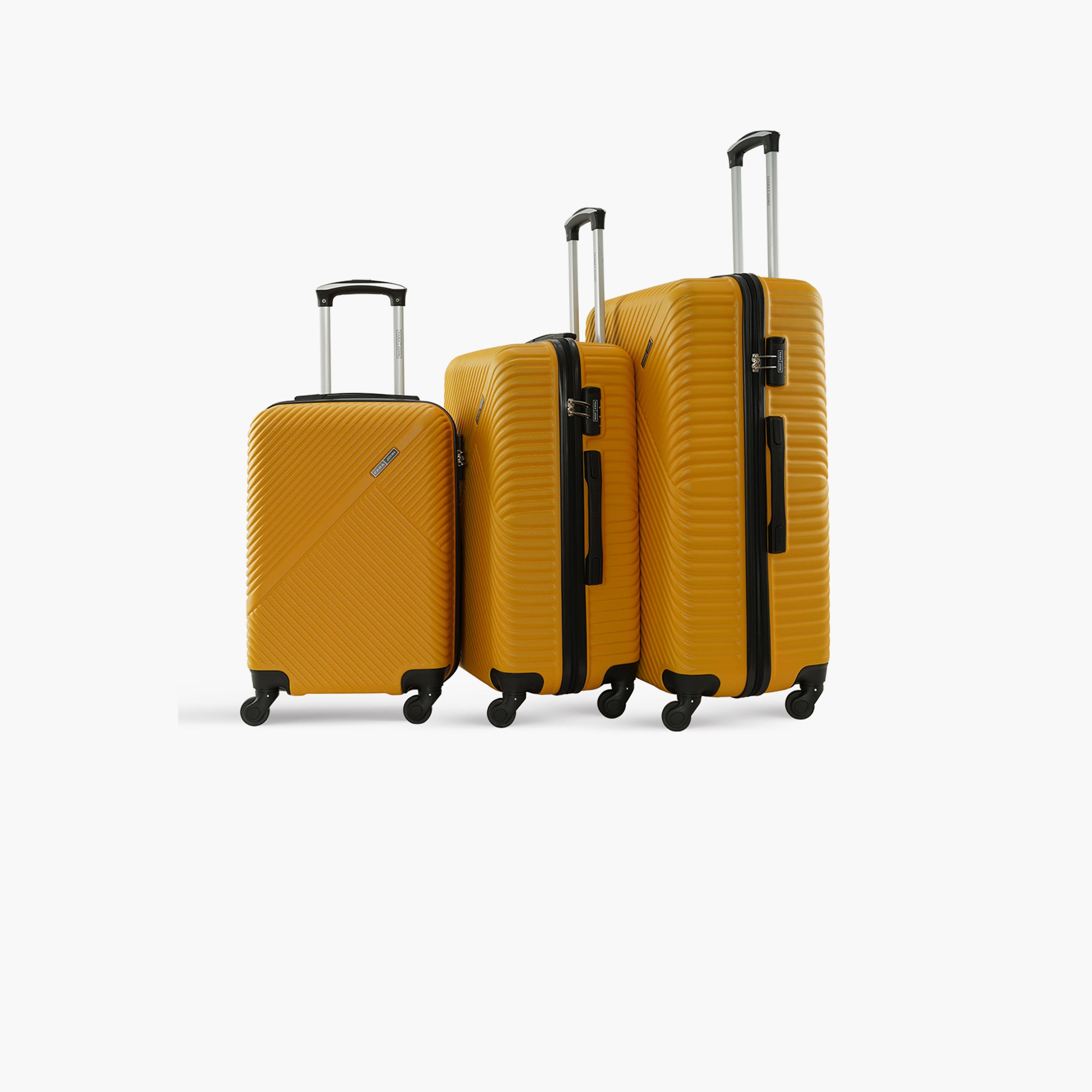 Para John Set of 3 ABS Hard Sided 4-Wheeler Spinner Trolley Bag with Combination Lock-travel-luggagesandbags-luggage-image-1