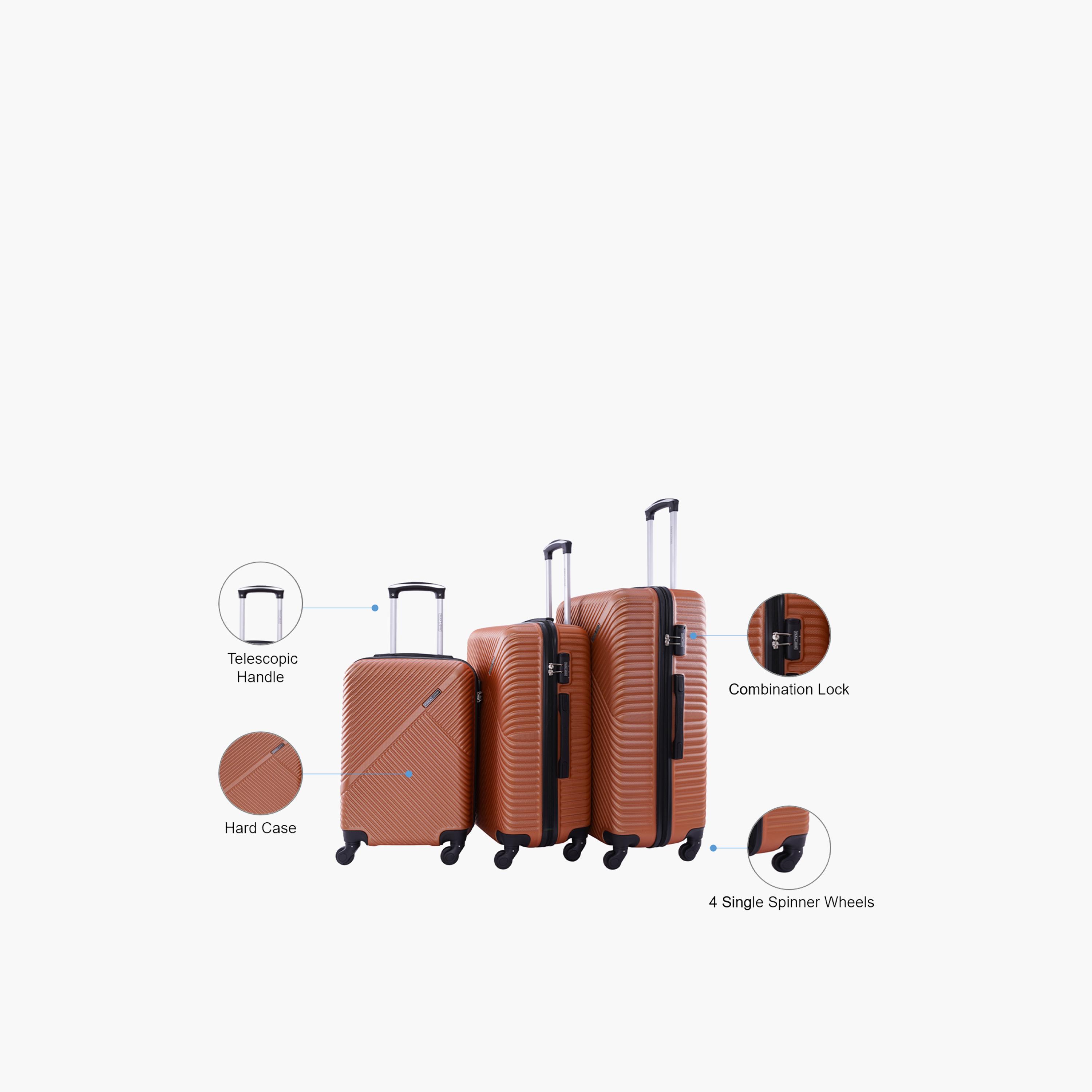 Para John Set of 3 ABS Hard Sided 4-Wheeler Spinner Trolley Bag with Combination Lock-travel-luggagesandbags-luggage-image-2