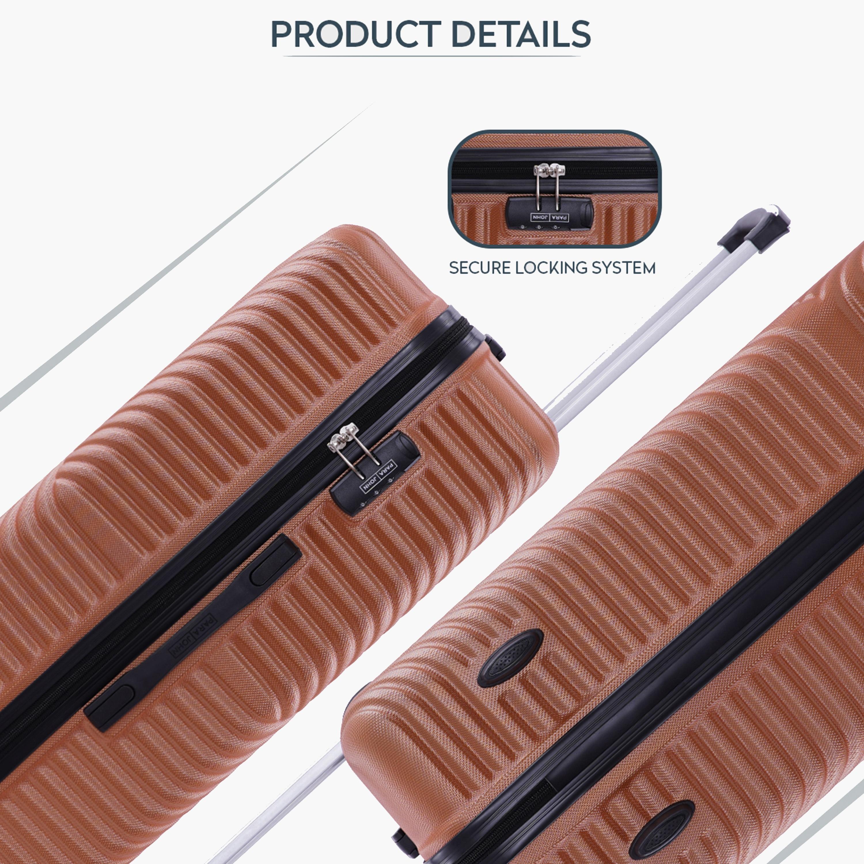 Para John Set of 3 ABS Hard Sided 4-Wheeler Spinner Trolley Bag with Combination Lock-travel-luggagesandbags-luggage-image-3