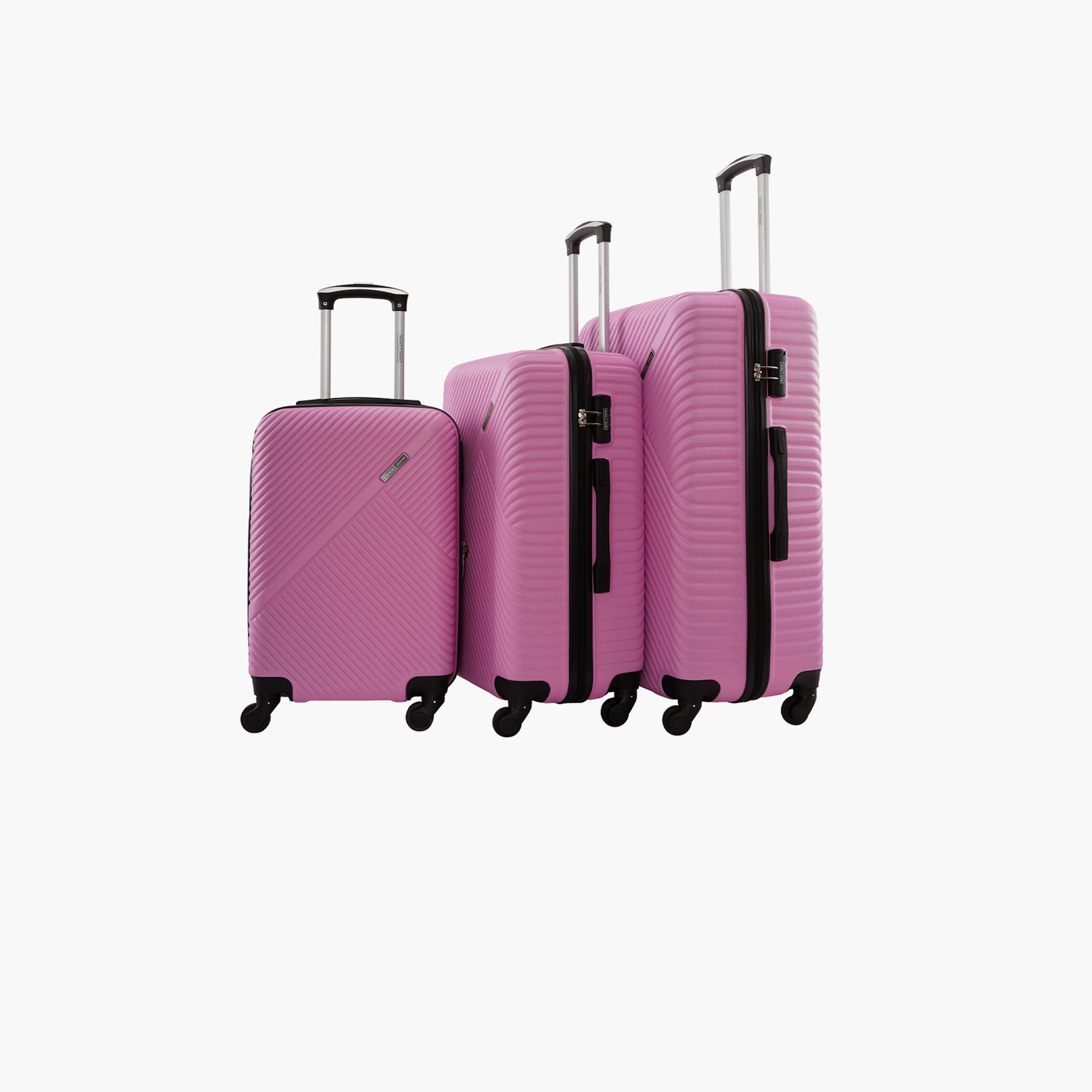Para John Set of 3 ABS Hard Sided 4-Wheeler Spinner Trolley Bag with Combination Lock-travel-luggagesandbags-luggage-image-1