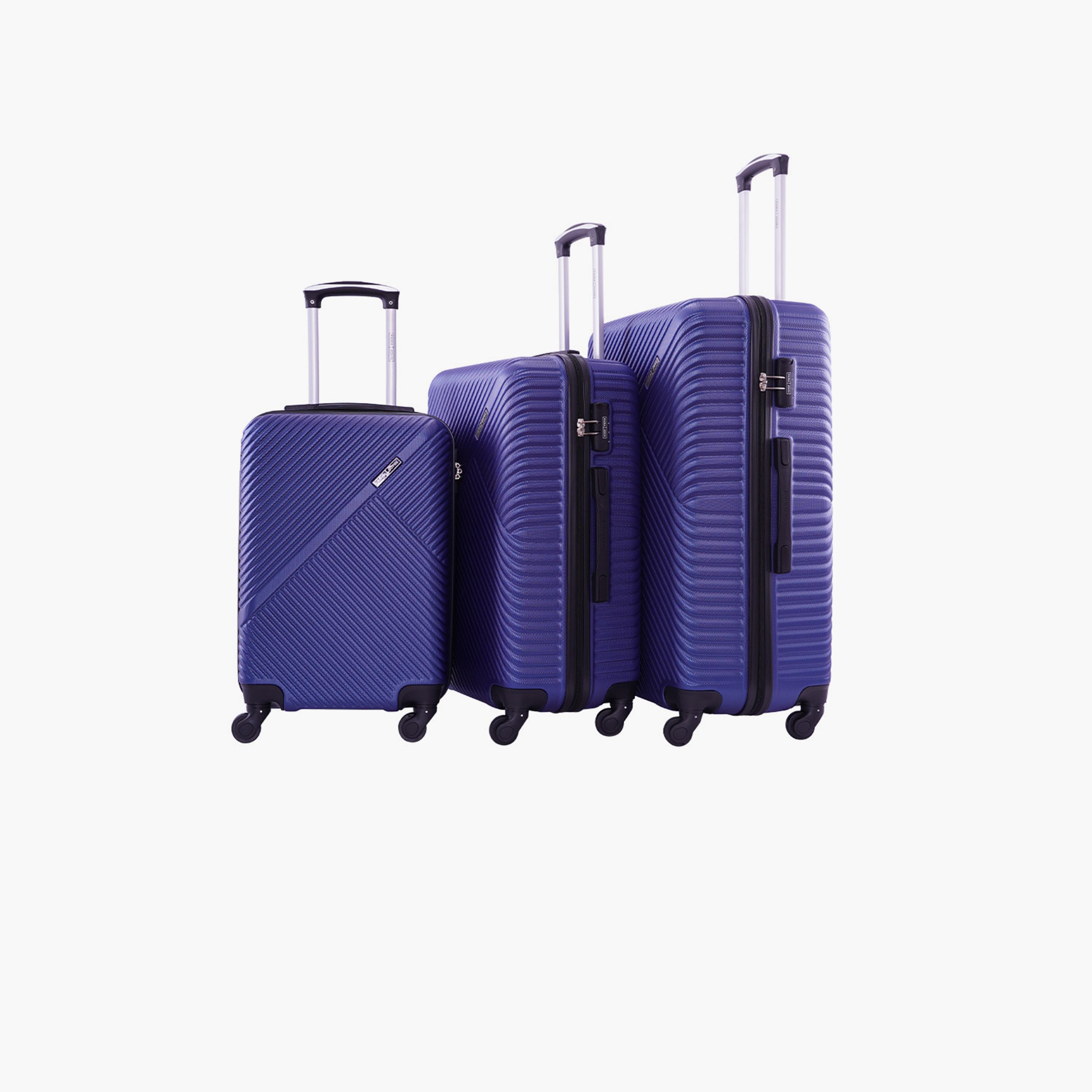 Para John Set of 3 ABS Hard Sided 4-Wheeler Spinner Trolley Bag with Combination Lock-travel-luggagesandbags-luggage-image-1