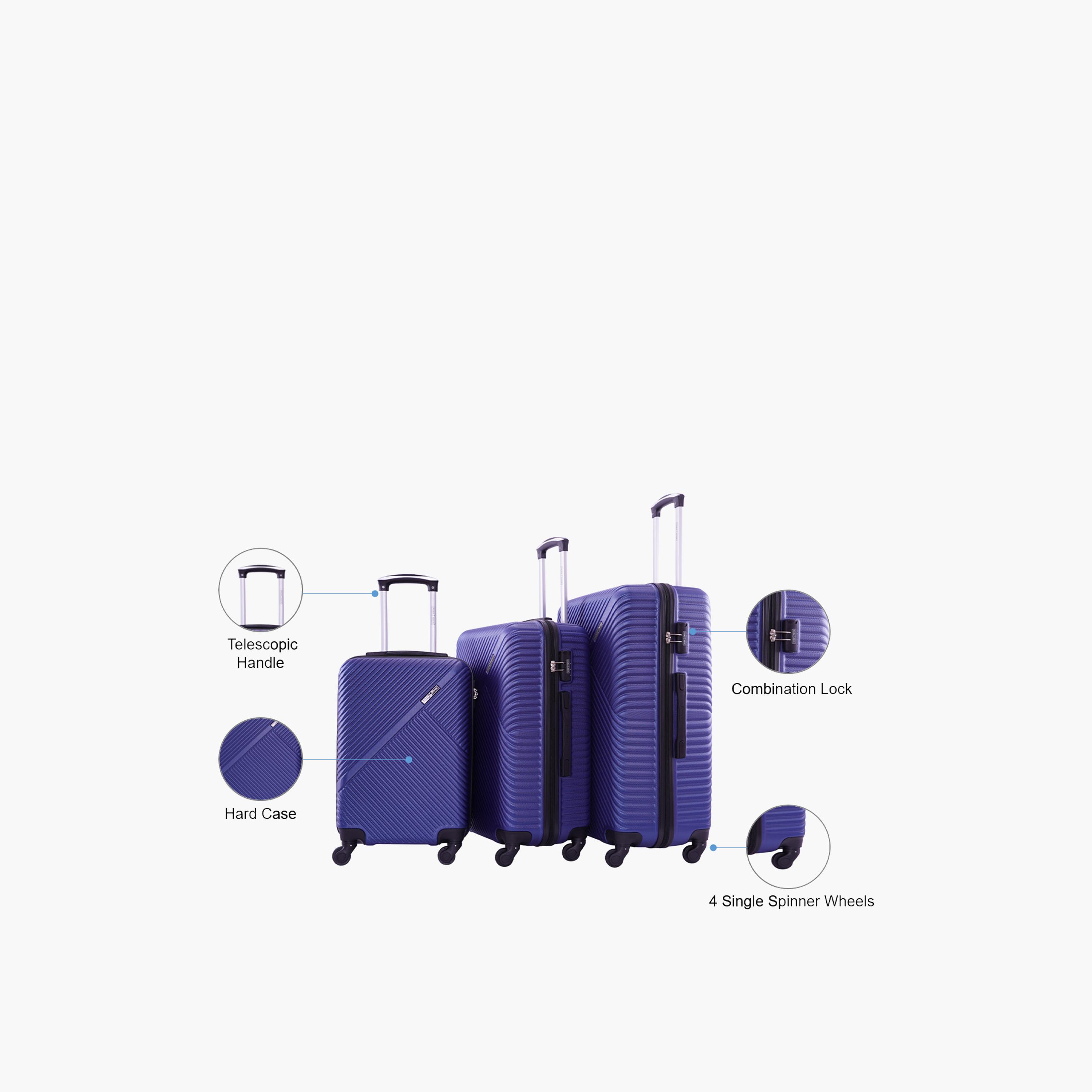 Para John Set of 3 ABS Hard Sided 4-Wheeler Spinner Trolley Bag with Combination Lock-travel-luggagesandbags-luggage-image-2