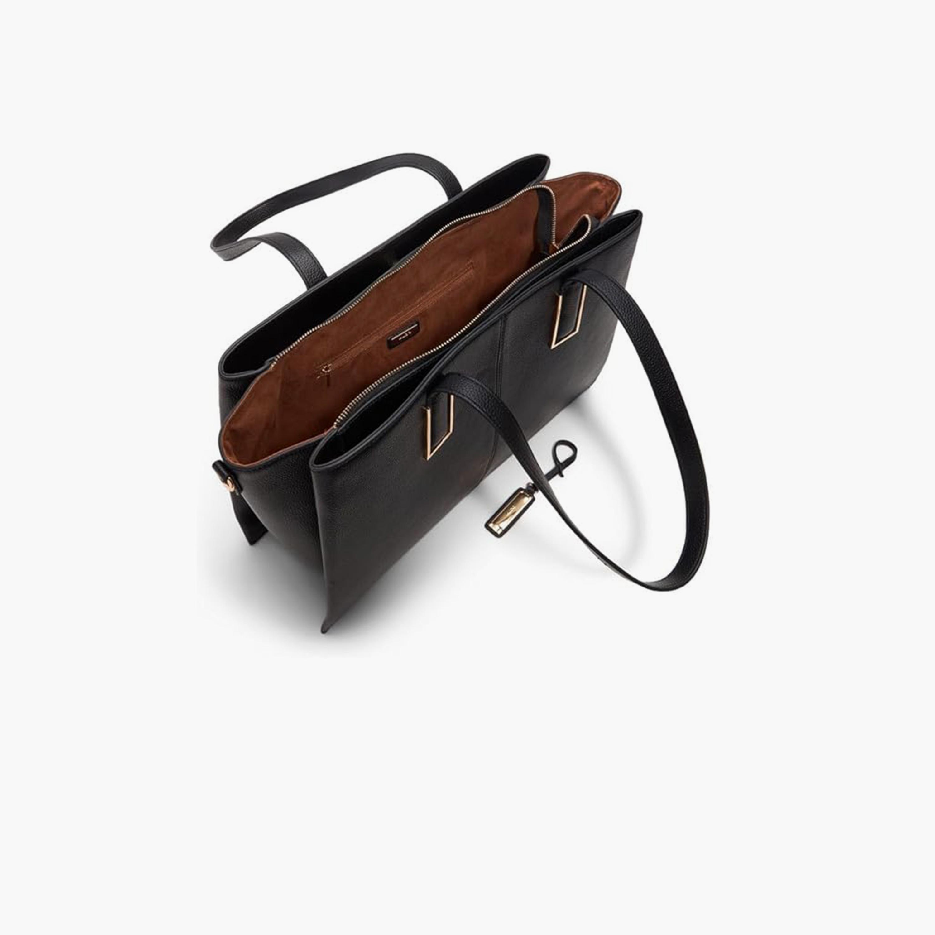 حقيبة كتف هاوريديا سادة بمقبضين مع سحاب وحزام قابل للفصل-women-bagsandwallets-handbags-image-3