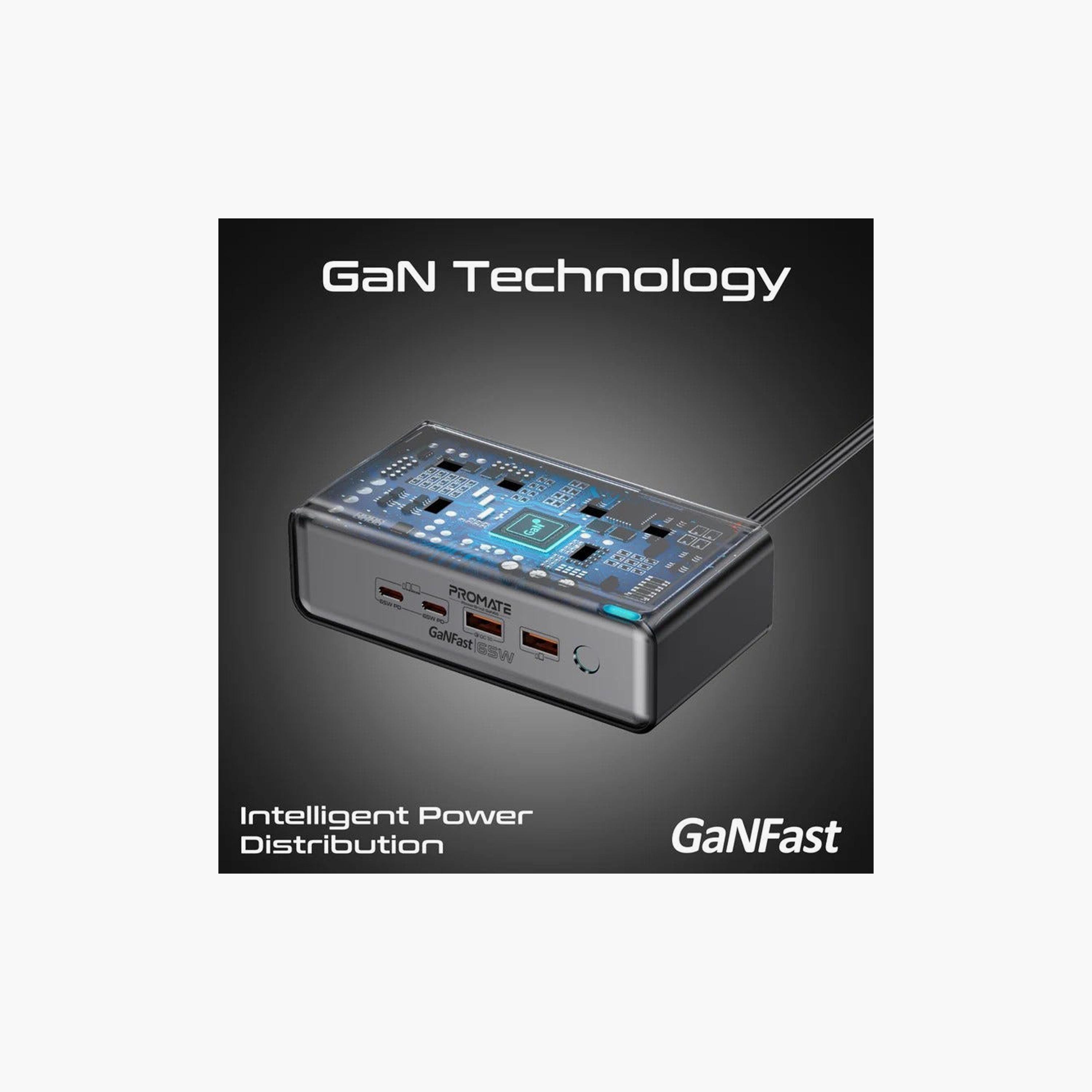 Promate 65 W PD Ganfast Charging Station With Dual Socket 2 Meter Cable Length | POWERBRIX2-GAN65-electronics-accessories-mobileaccesories-image-3