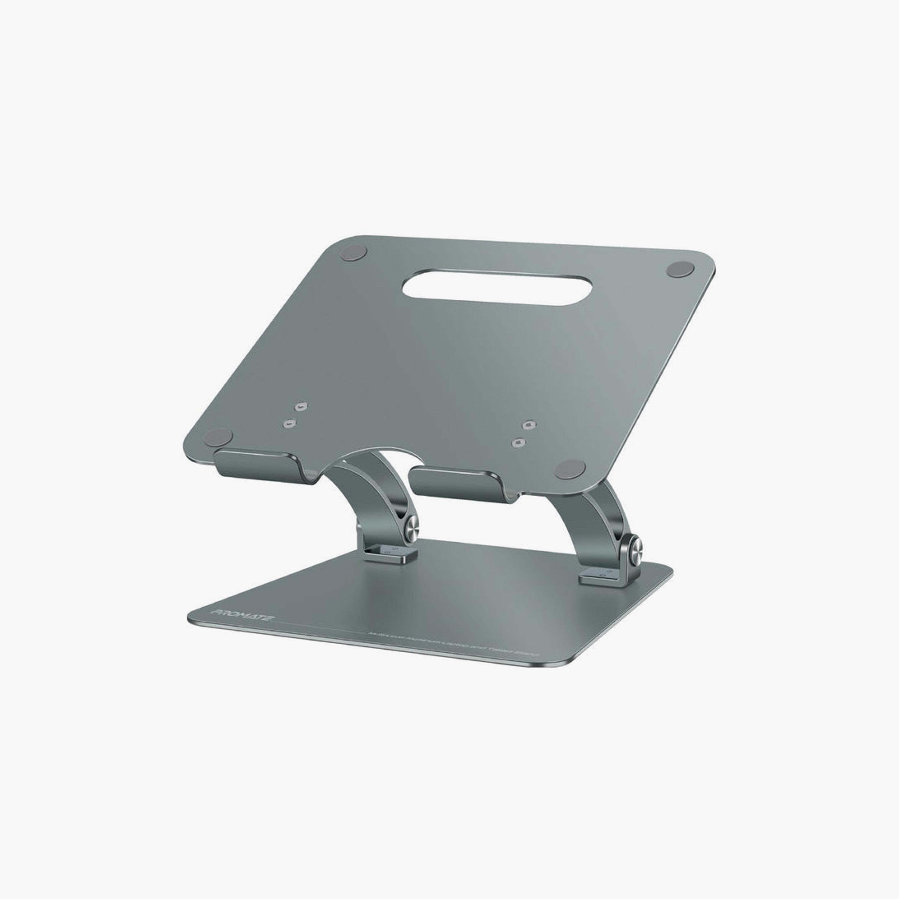 Promate Multi Level Aluminium Stand For Up To 17 " Laptop and Floodable Design | DESKMATE-7.GREY-electronics-accessories-computeraccesories-image-1