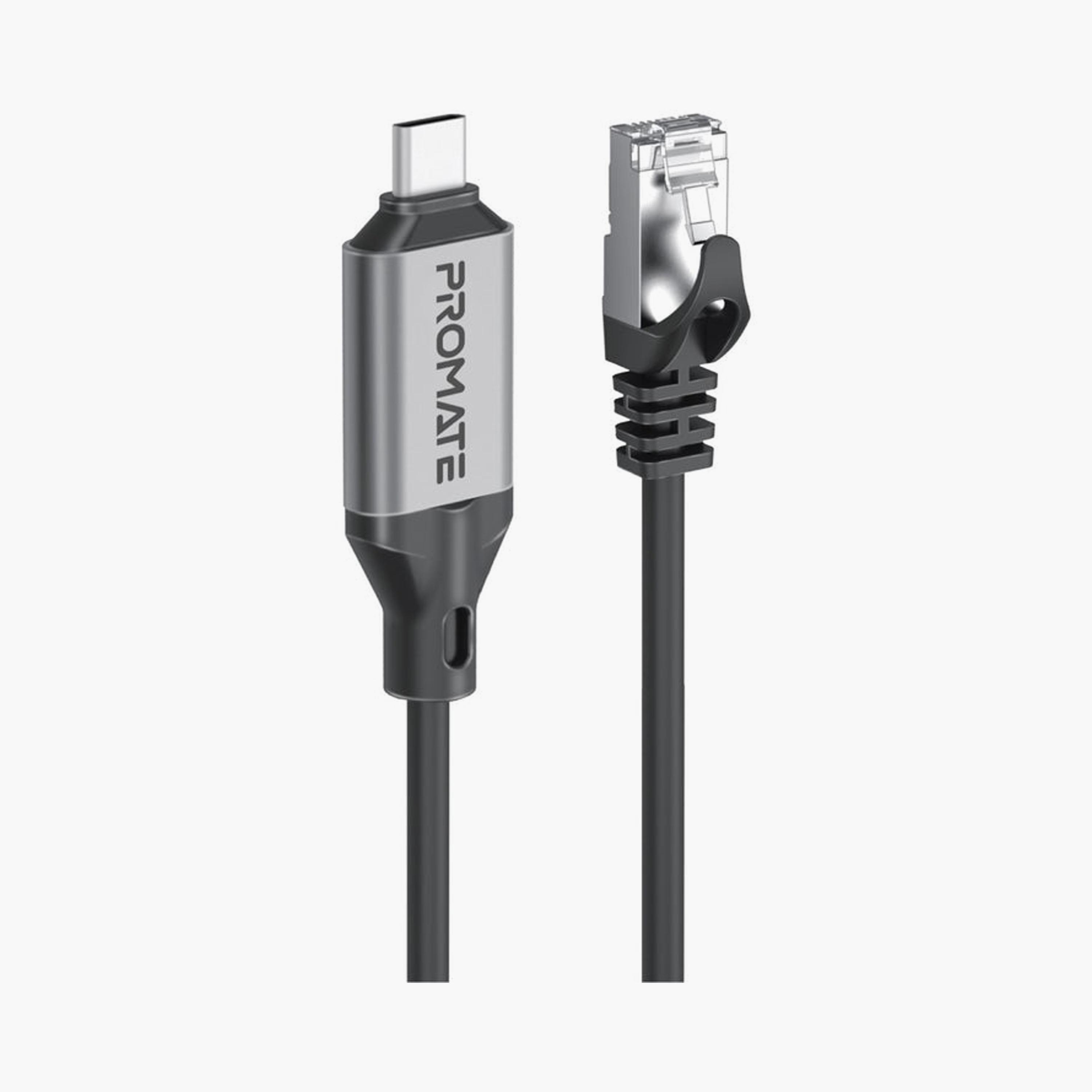 Promate High Speed USB C To RJ45 Giabit Ethernet Cable Plug and Play | CLINK-RJ45-electronics-accessories-computeraccesories-image-1
