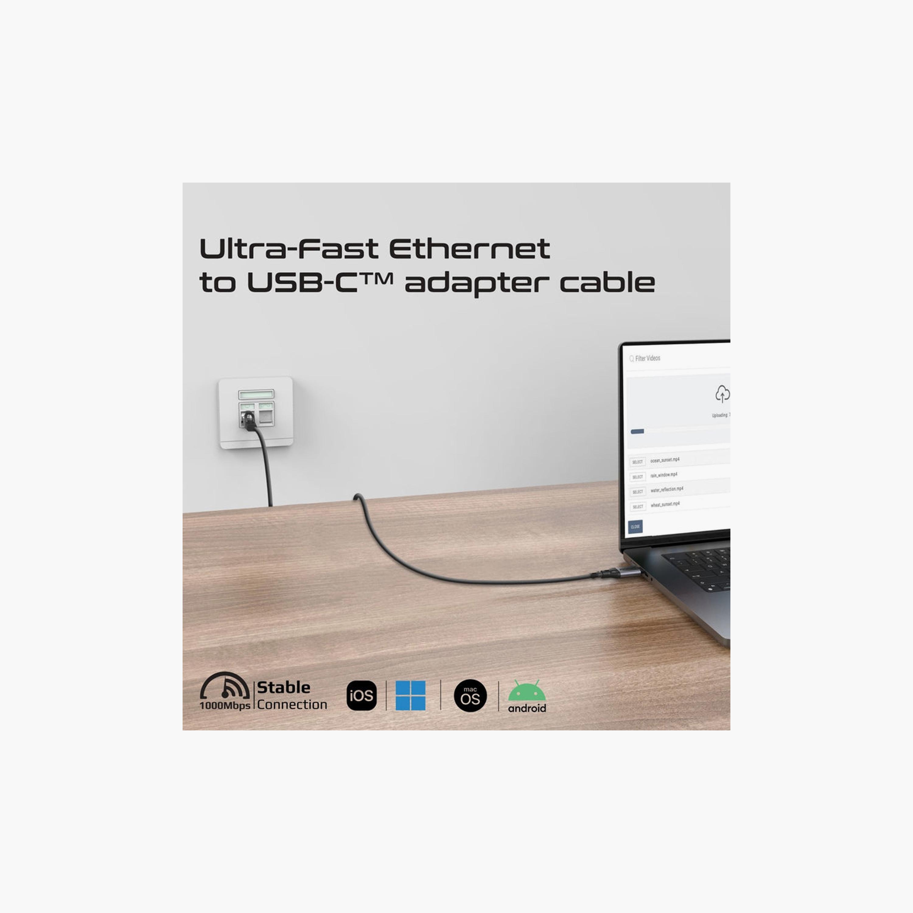 Promate High Speed USB C To RJ45 Giabit Ethernet Cable Plug and Play | CLINK-RJ45-electronics-accessories-computeraccesories-image-2