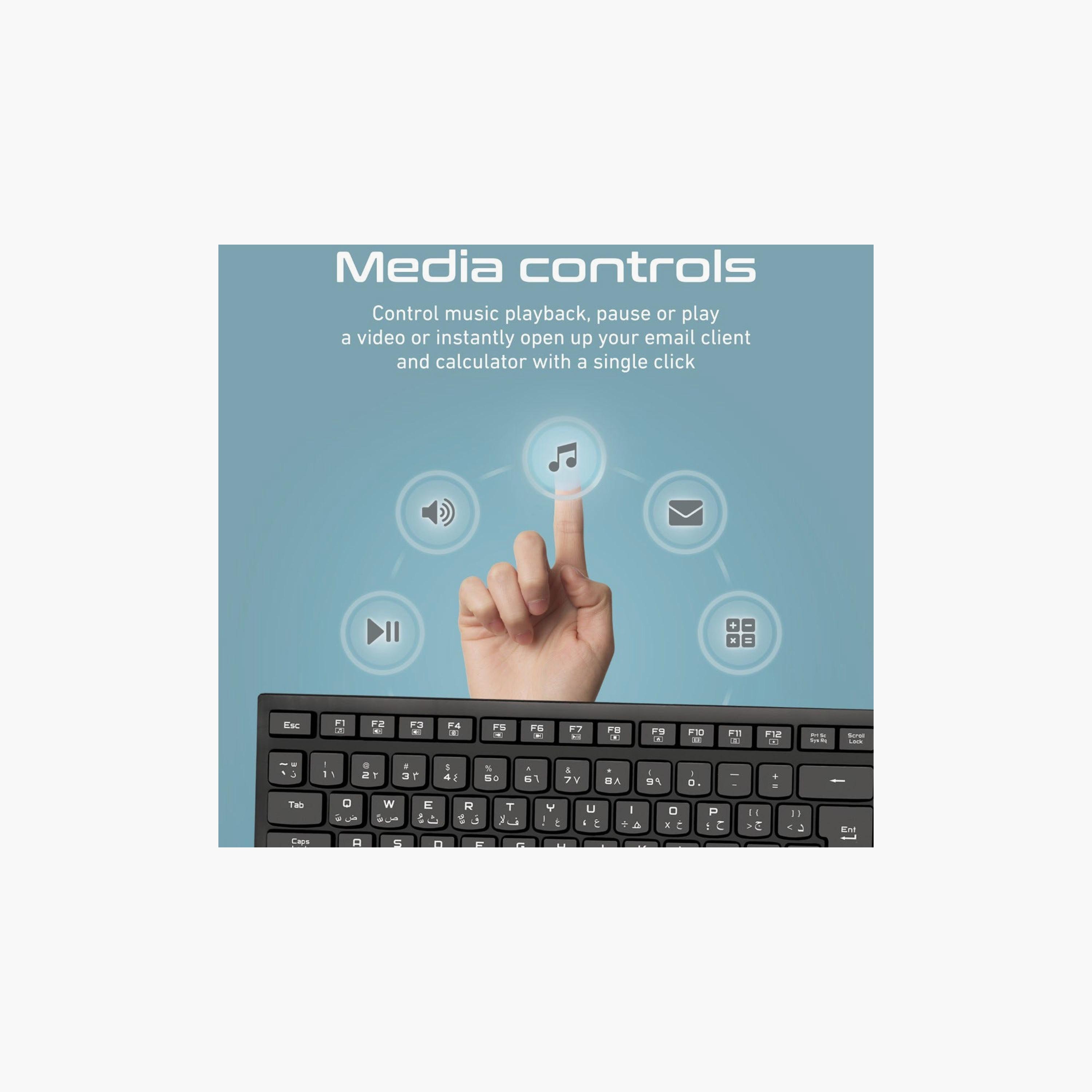 Promate Ergonomic Comfortable Keyboard & Mouse Combo with PA | PROCOMBO-12.EN/AR-electronics-accessories-computeraccesories-image-3