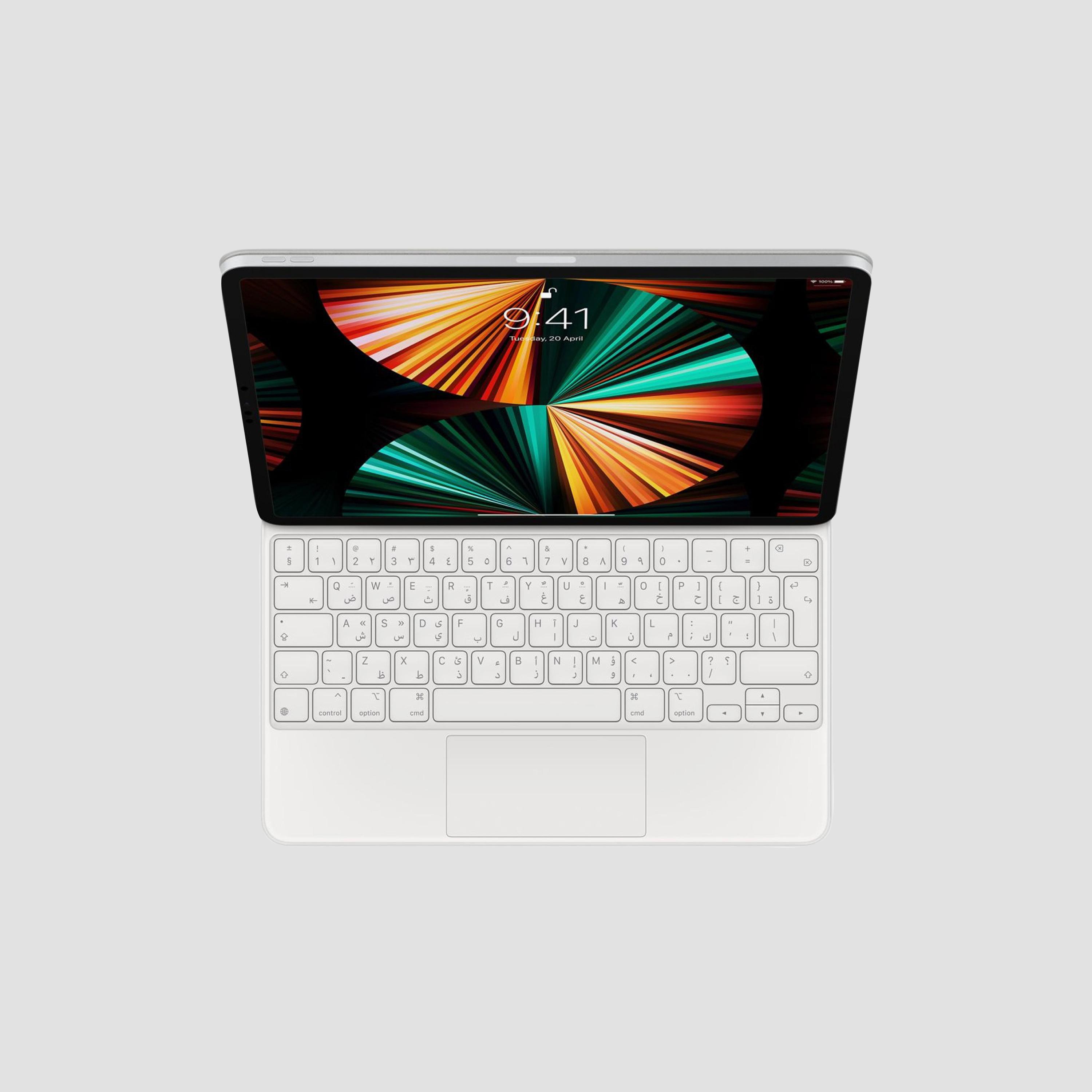 Apple Magic Keyboard For Ipad Pro 12.9 Inch 5th Generation- Arabic - White | MJQL3AB/A-electronics-accessories-computeraccesories-image-1