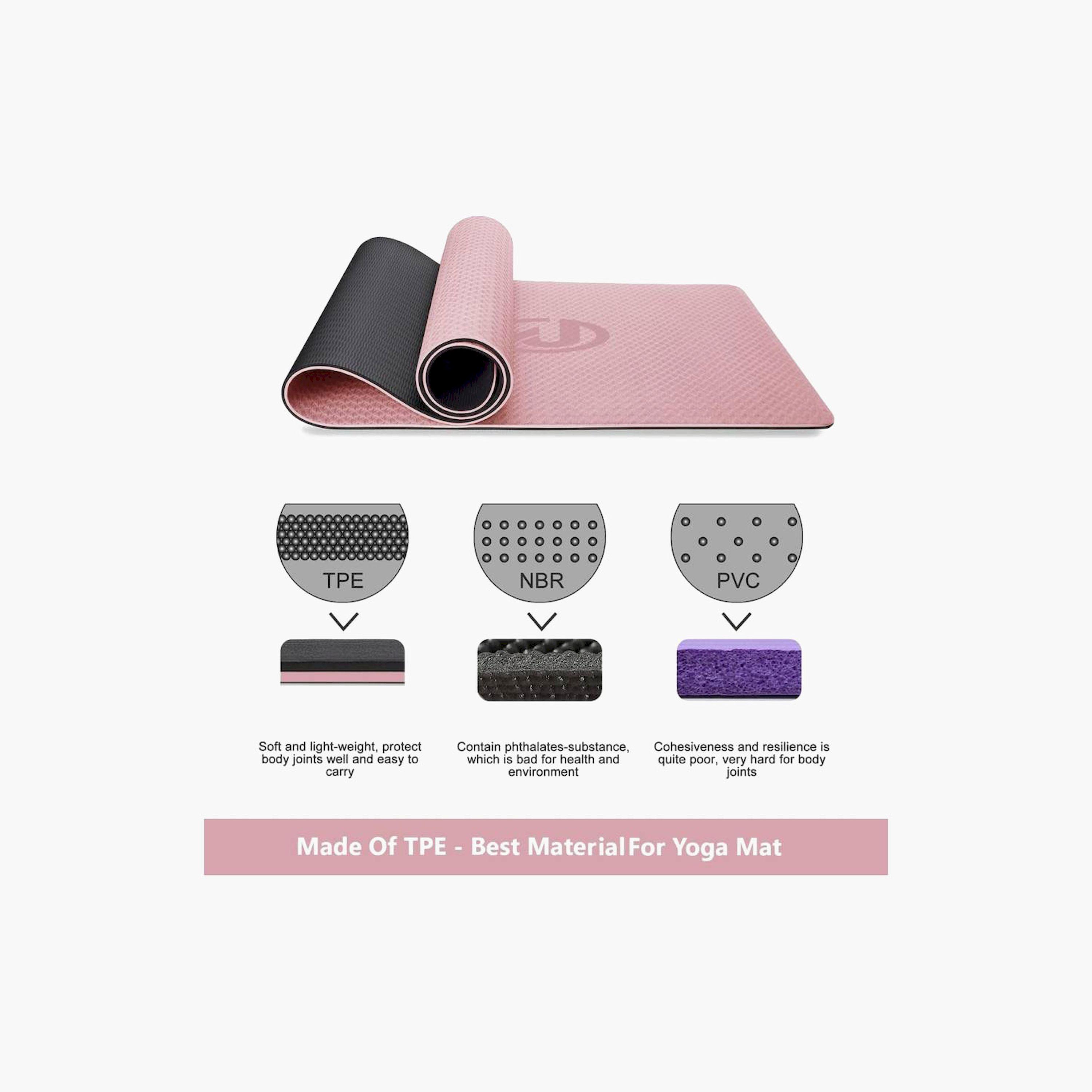 RIGID FITNESS Eco-Friendly 6mm TPE Yoga Mat with Strap, Bag - for Yoga, Pilates, Fitness, Home Workouts-sports-gear-gym-image-4