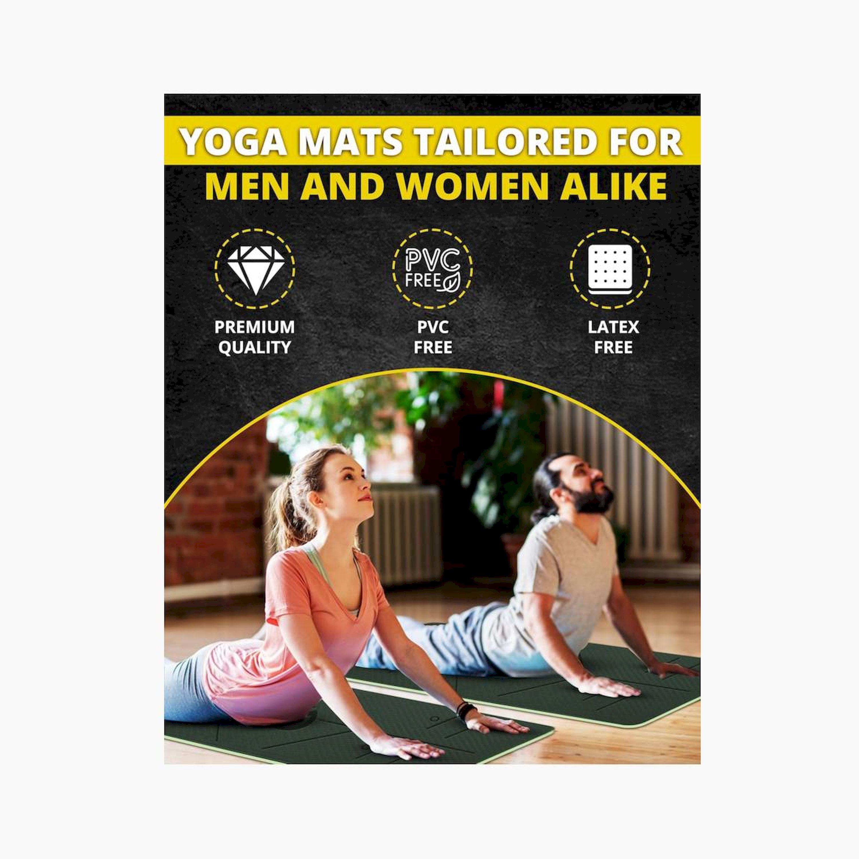 RIGID FITNESS Yoga Mat 6mm with Alignments - Anti-Slip TPE Yoga Mat with Carry Bag, 183 x 61cm x 0.6cm-sports-gear-gym-image-5