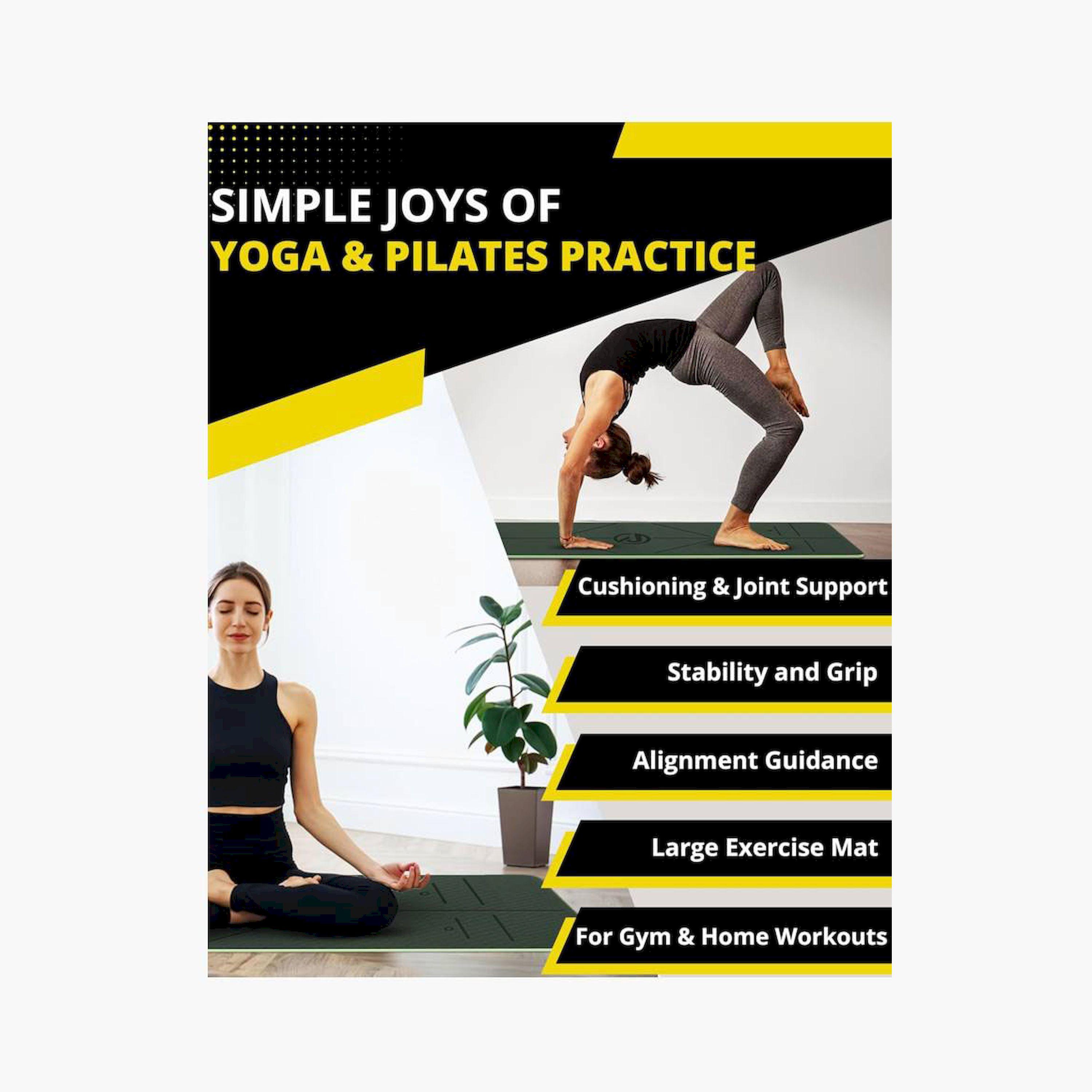 RIGID FITNESS Yoga Mat 6mm with Alignments - Anti-Slip TPE Yoga Mat with Carry Bag, 183 x 61cm x 0.6cm-sports-gear-gym-image-6
