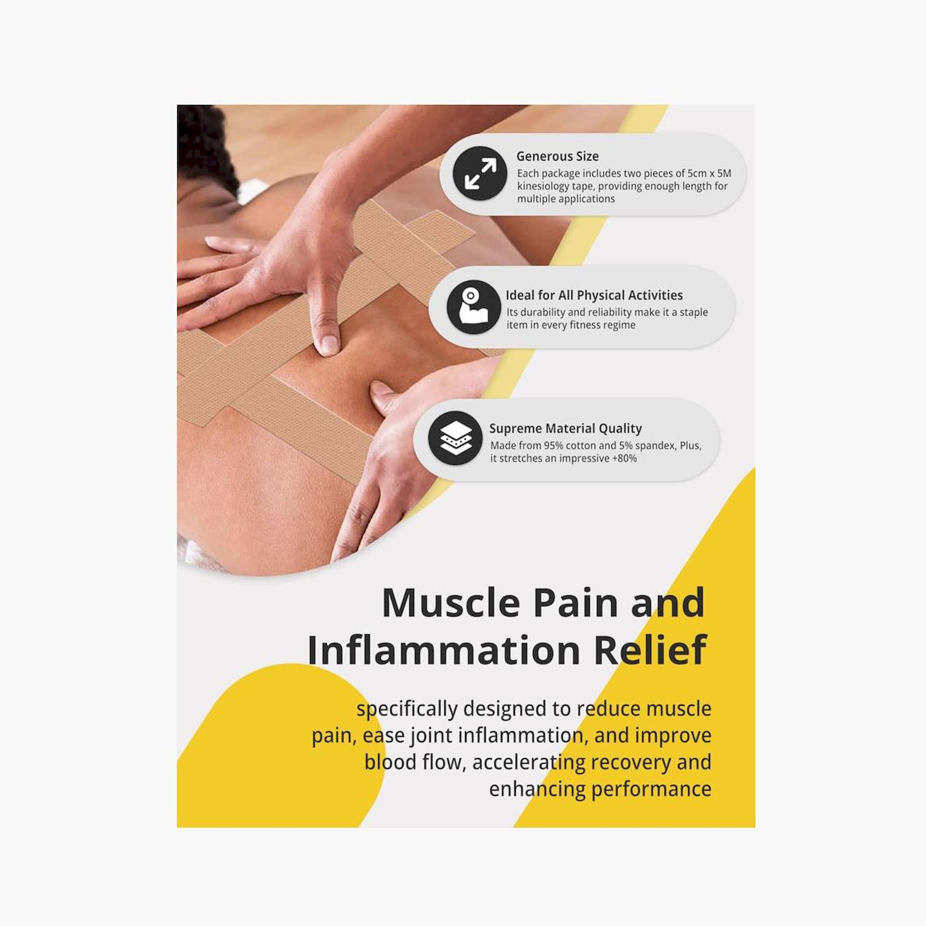 ريجيد فتنس - شريط حركي - لاصق ألماني - 5 سم × 5 أمتار - قطعتان (أسود)-sports-gear-gym-image-5