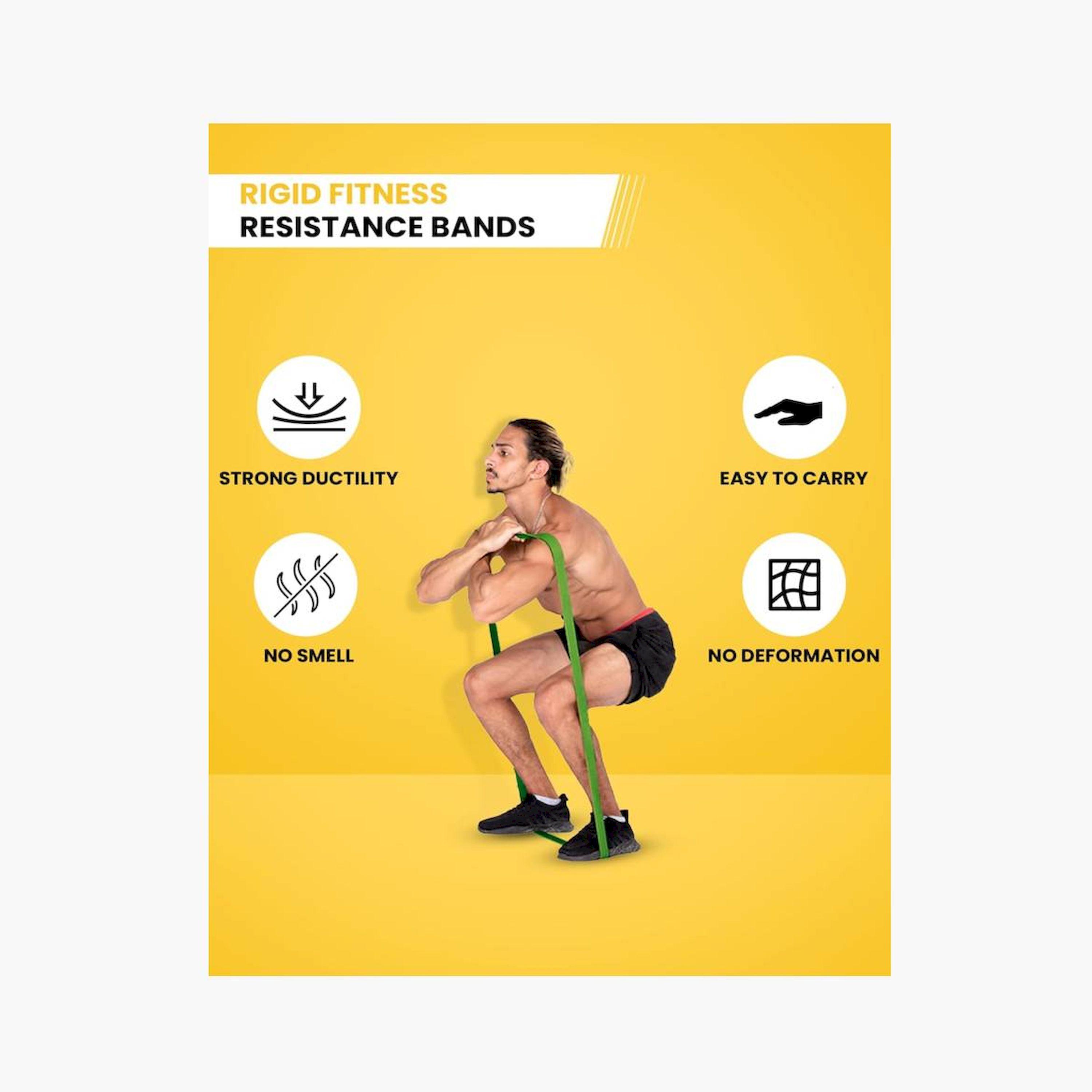 RIGID FITNESS Single Resistance Band - Heavy Duty TPE for Bodybuilding, Home Exercise - 22LBS/10kgs-sports-gear-gym-image-2