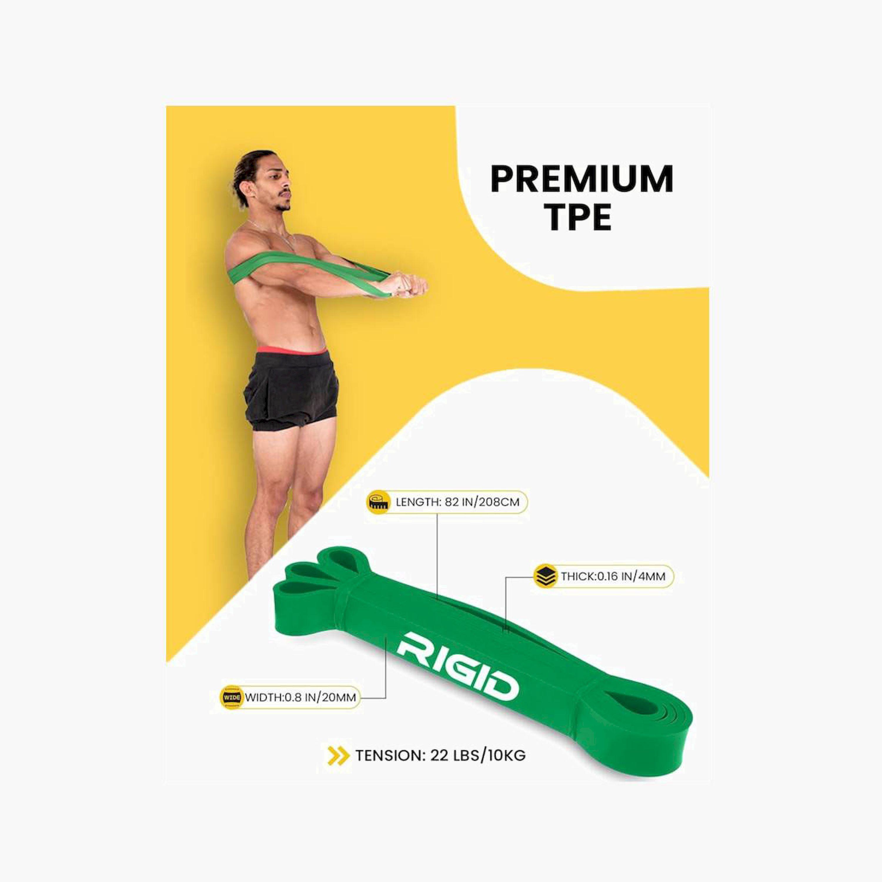RIGID FITNESS Single Resistance Band - Heavy Duty TPE for Bodybuilding, Home Exercise - 22LBS/10kgs-sports-gear-gym-image-5