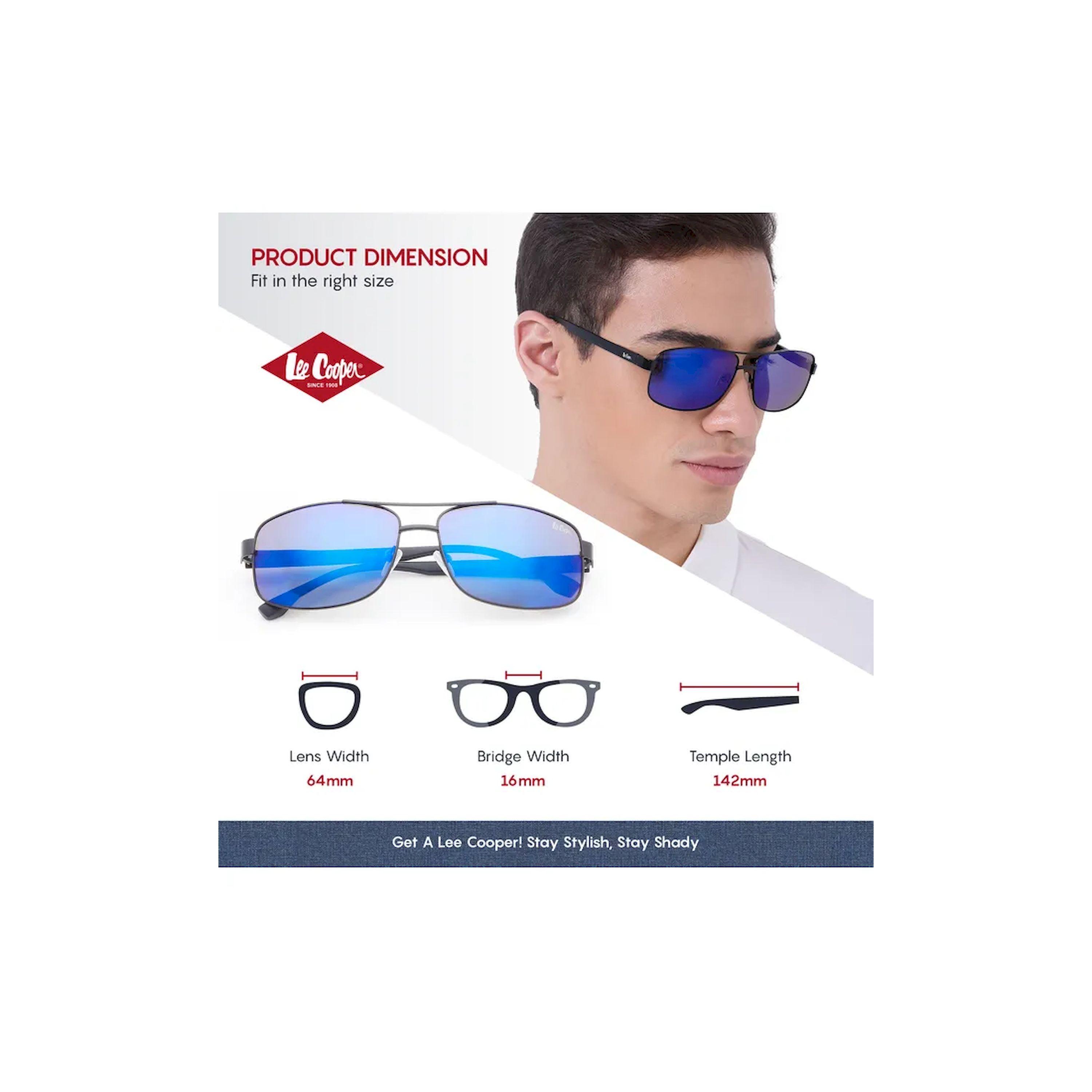 Lee Cooper Polarized 64MM Blue Mirror Rectangle Sunglasses - LC1203C03-men-sunglasses-image-2