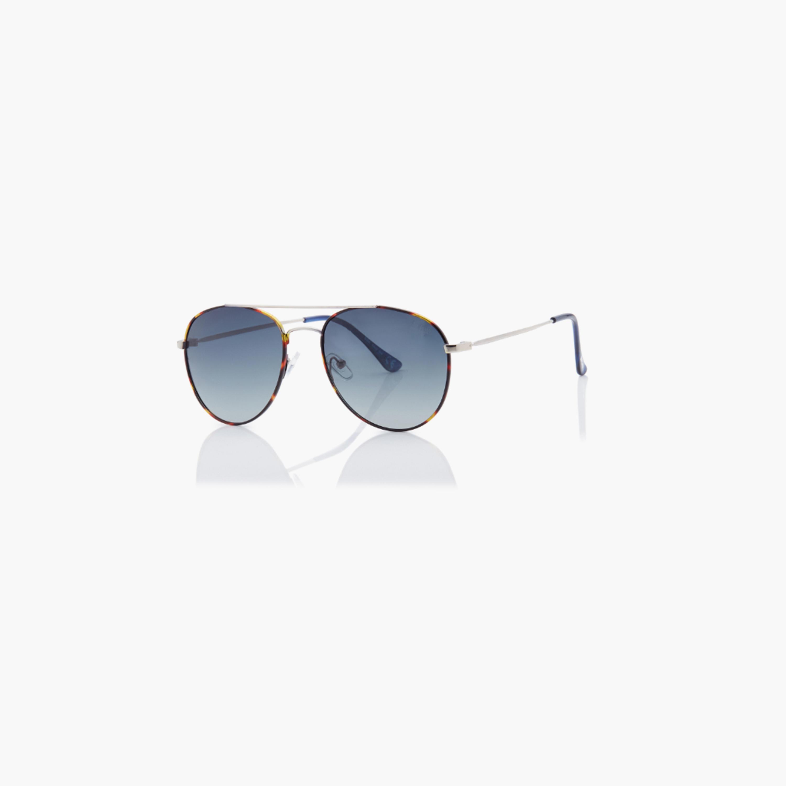 نظارة شمسية المستقطبة الإطار الفضي التدرج G15 عدسة عاكسة 56 مم مستديرة-men-sunglasses-image-1