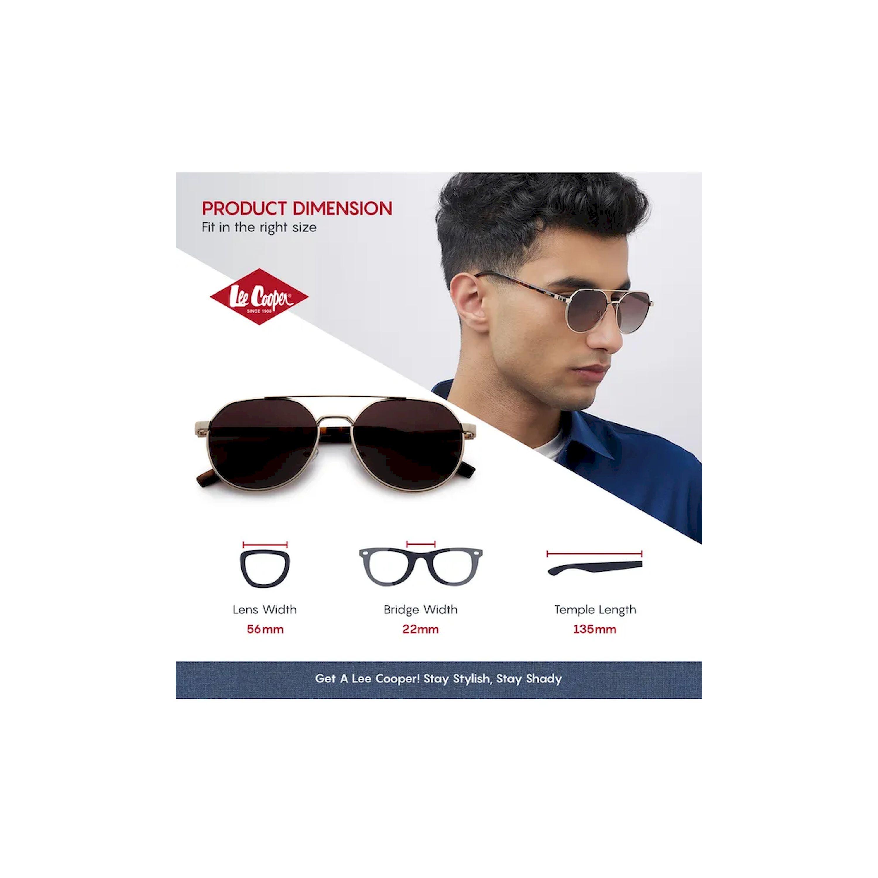 نظارة شمسية مستقطبة إطار ذهبي عدسة عاكسة بنية متدرجة 56 مم-men-sunglasses-image-2