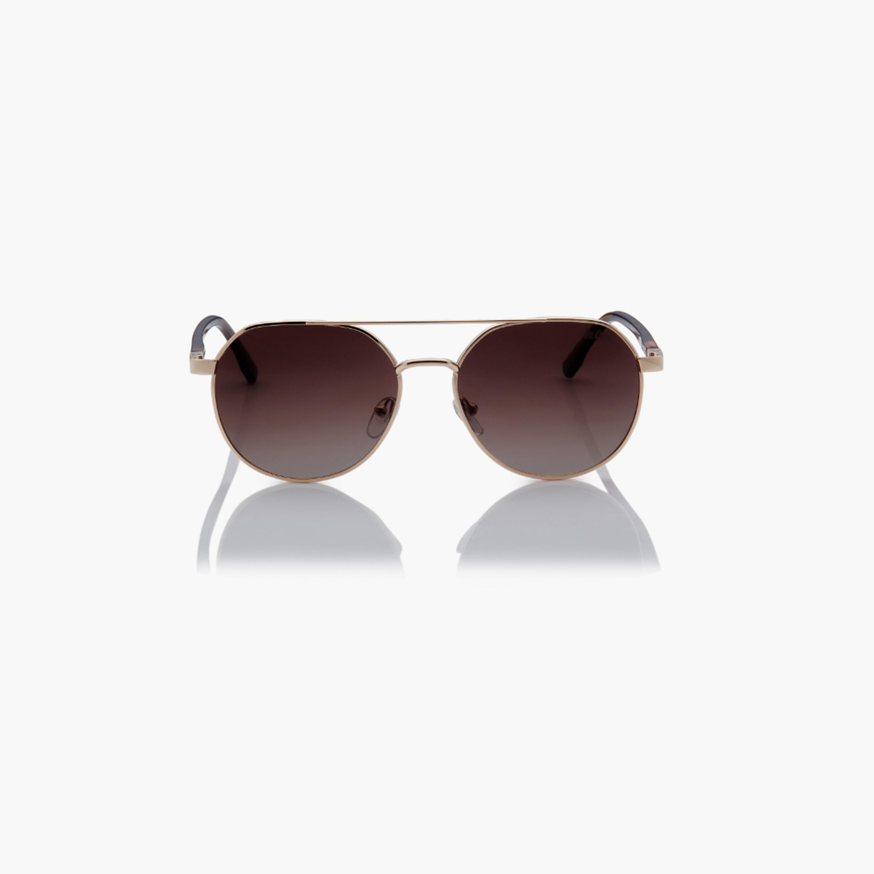 نظارة شمسية مستقطبة إطار ذهبي عدسة عاكسة بنية متدرجة 56 مم-men-sunglasses-image-3