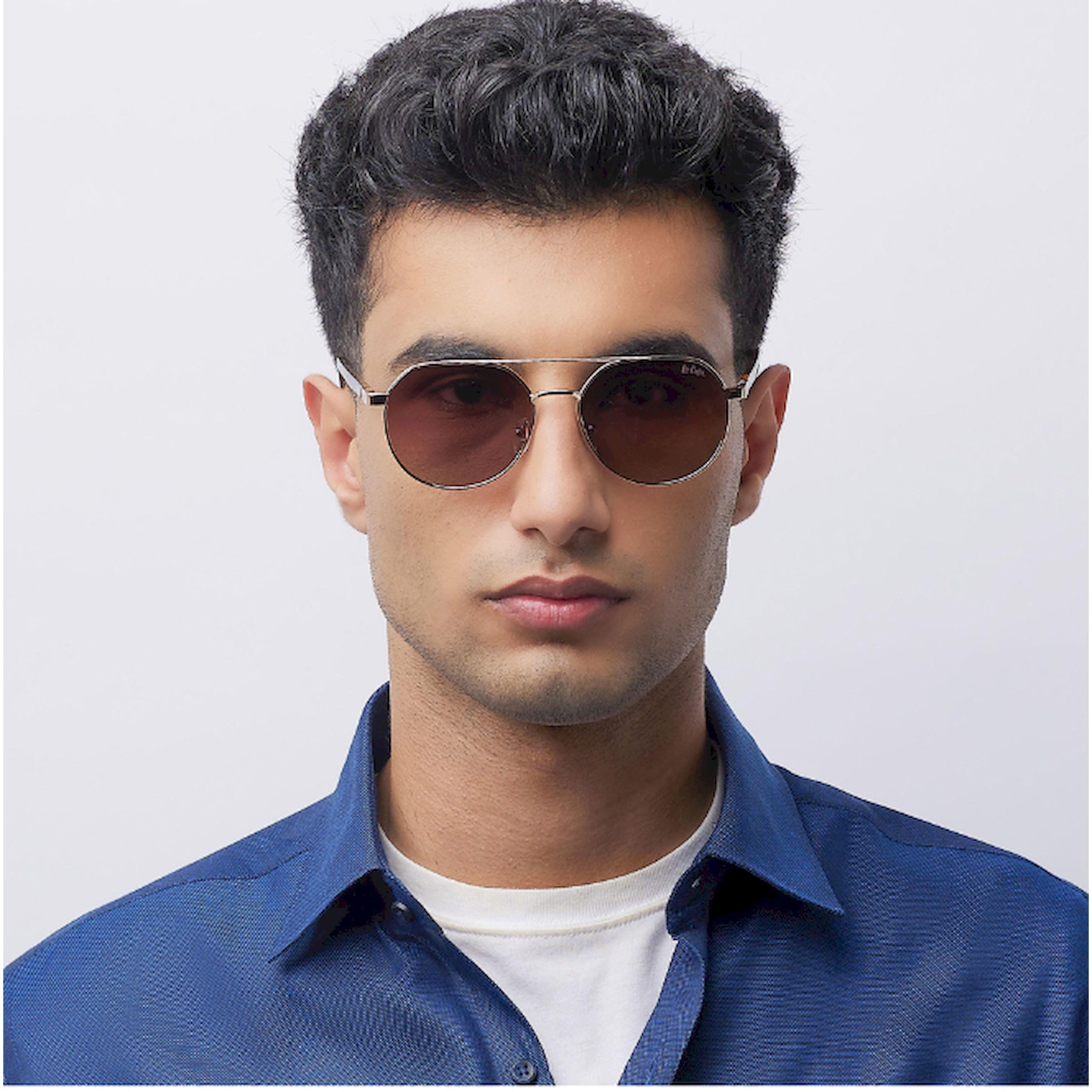 نظارة شمسية مستقطبة إطار ذهبي عدسة عاكسة بنية متدرجة 56 مم-men-sunglasses-image-7