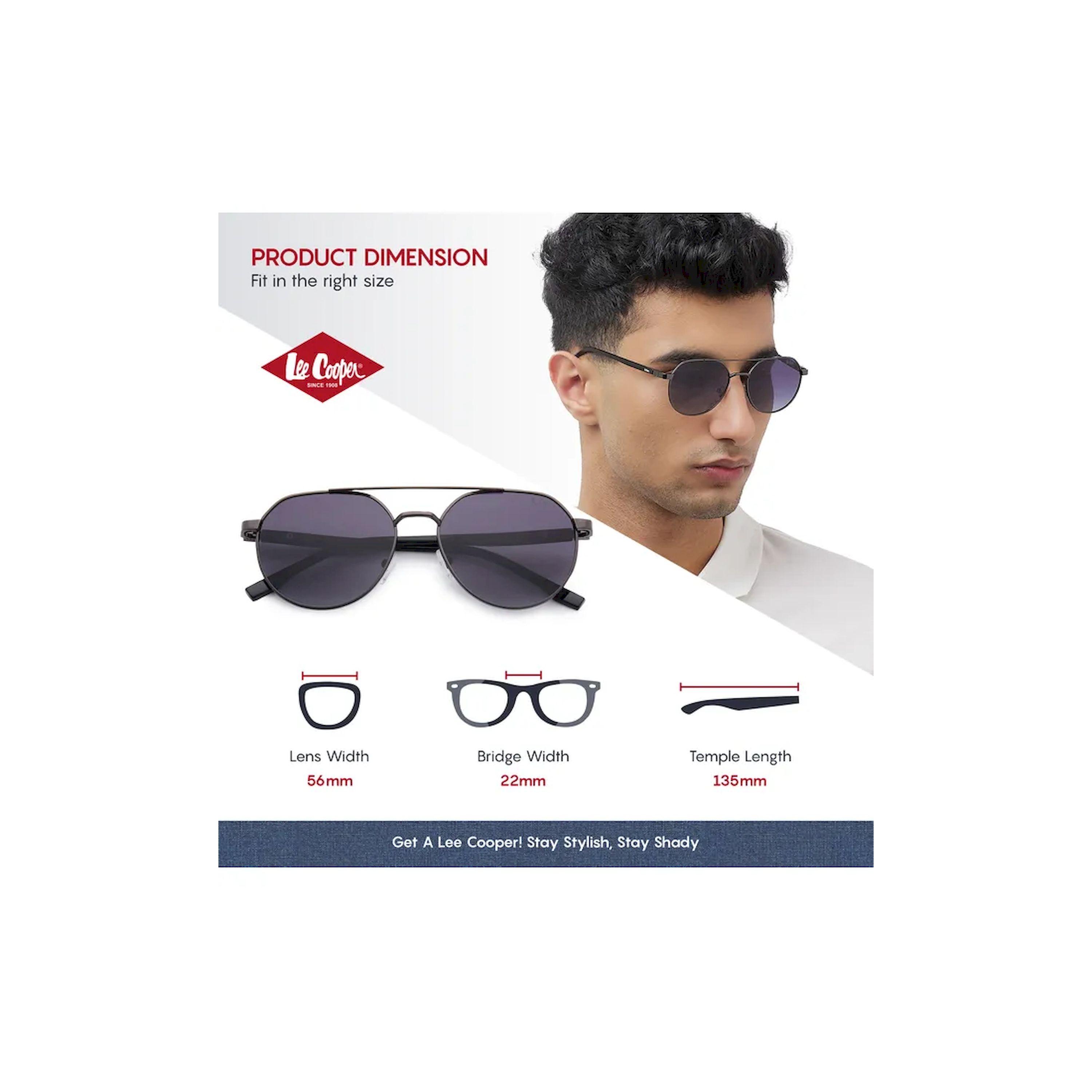 Lee Cooper Polarized 56MM Gradient Grey Round Sunglasses - LC1206C02-men-sunglasses-image-2