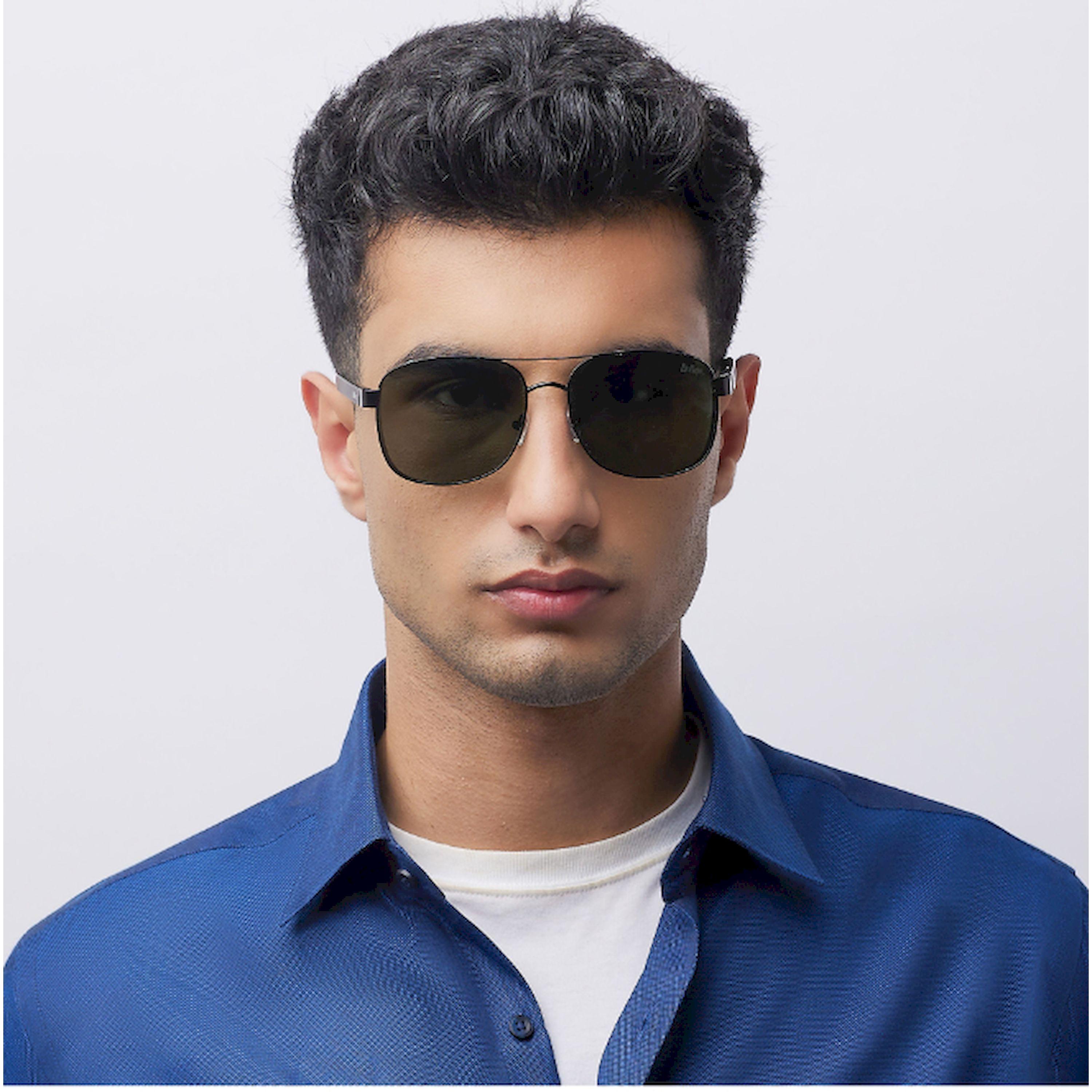 نظارة شمسية المستقطبة إطار أسود غير لامع G15 عدسة عاكسة 59 مم مربعة-men-sunglasses-image-7
