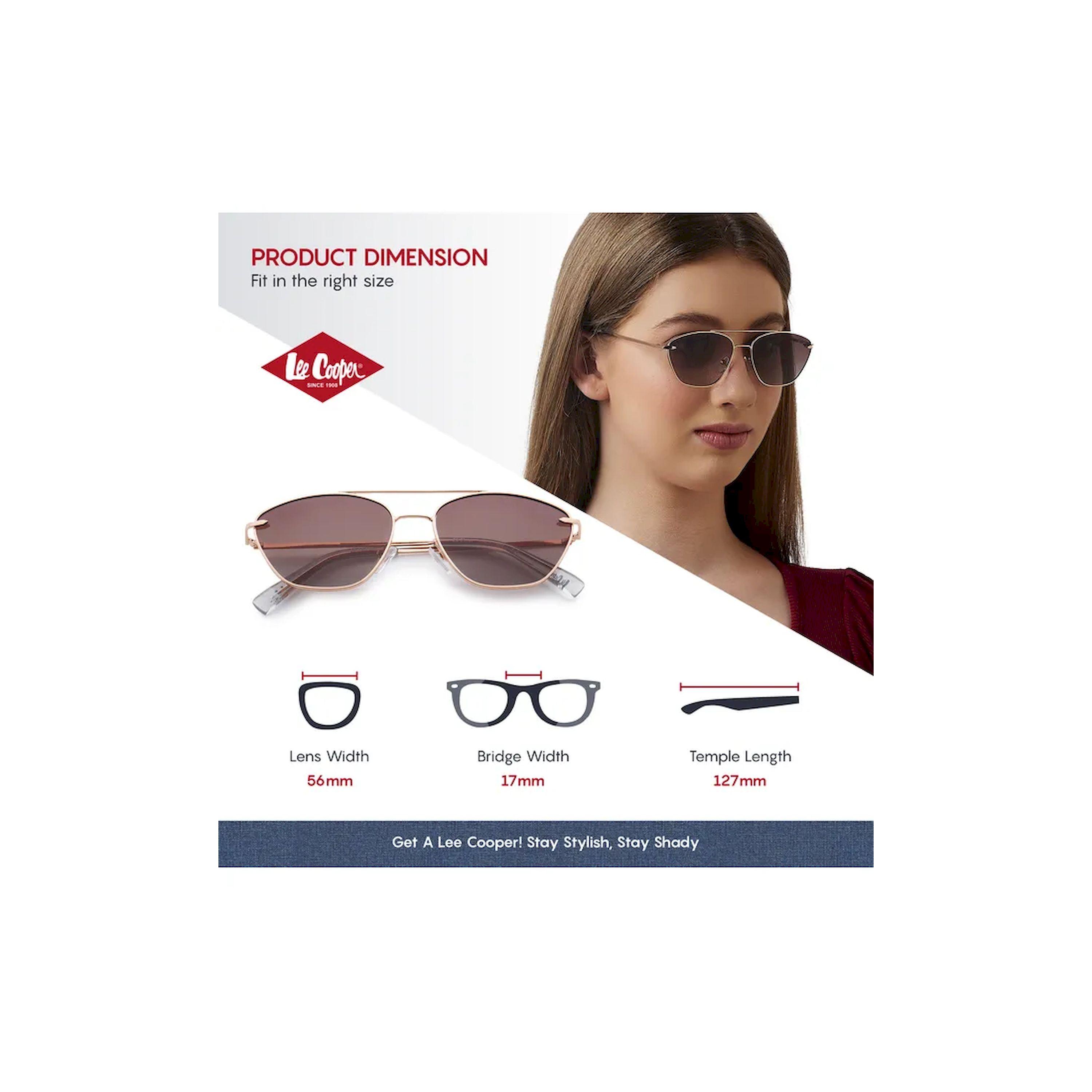 نظارة شمسية مستقطبة إطار ذهبي وردي عدسة عاكسة بنية متدرجة 56 مم-women-sunglasses-image-2