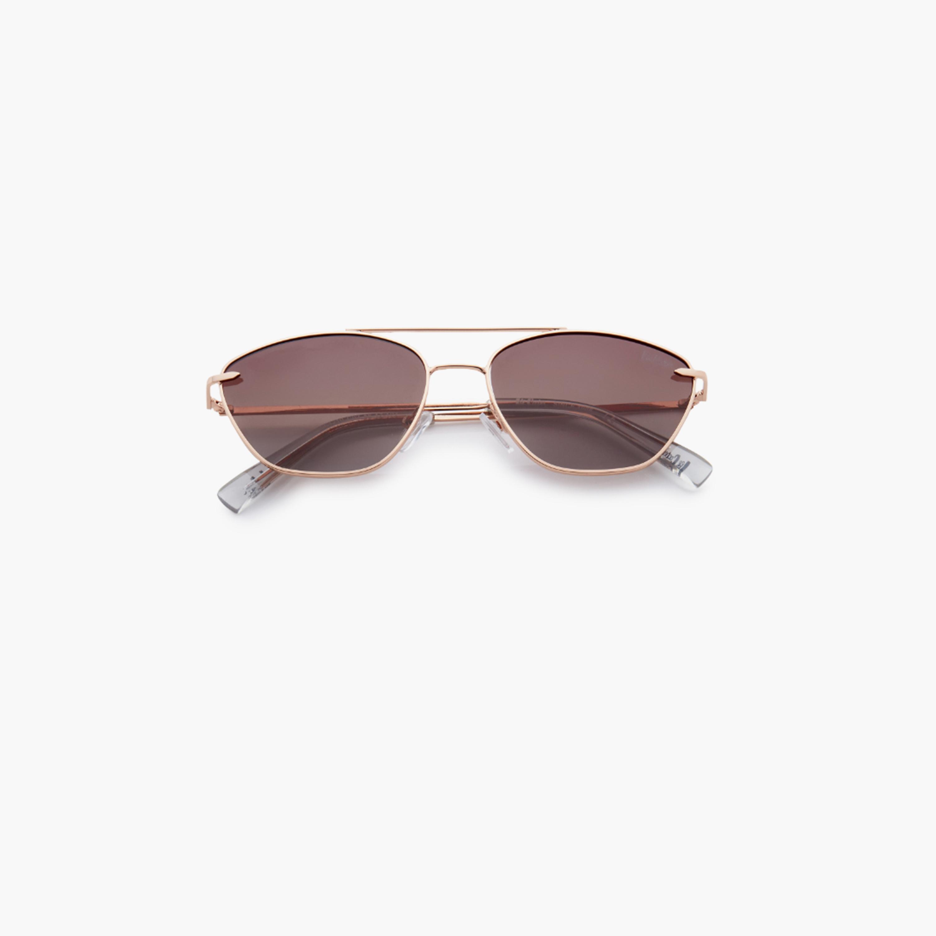 نظارة شمسية مستقطبة إطار ذهبي وردي عدسة عاكسة بنية متدرجة 56 مم-women-sunglasses-image-6