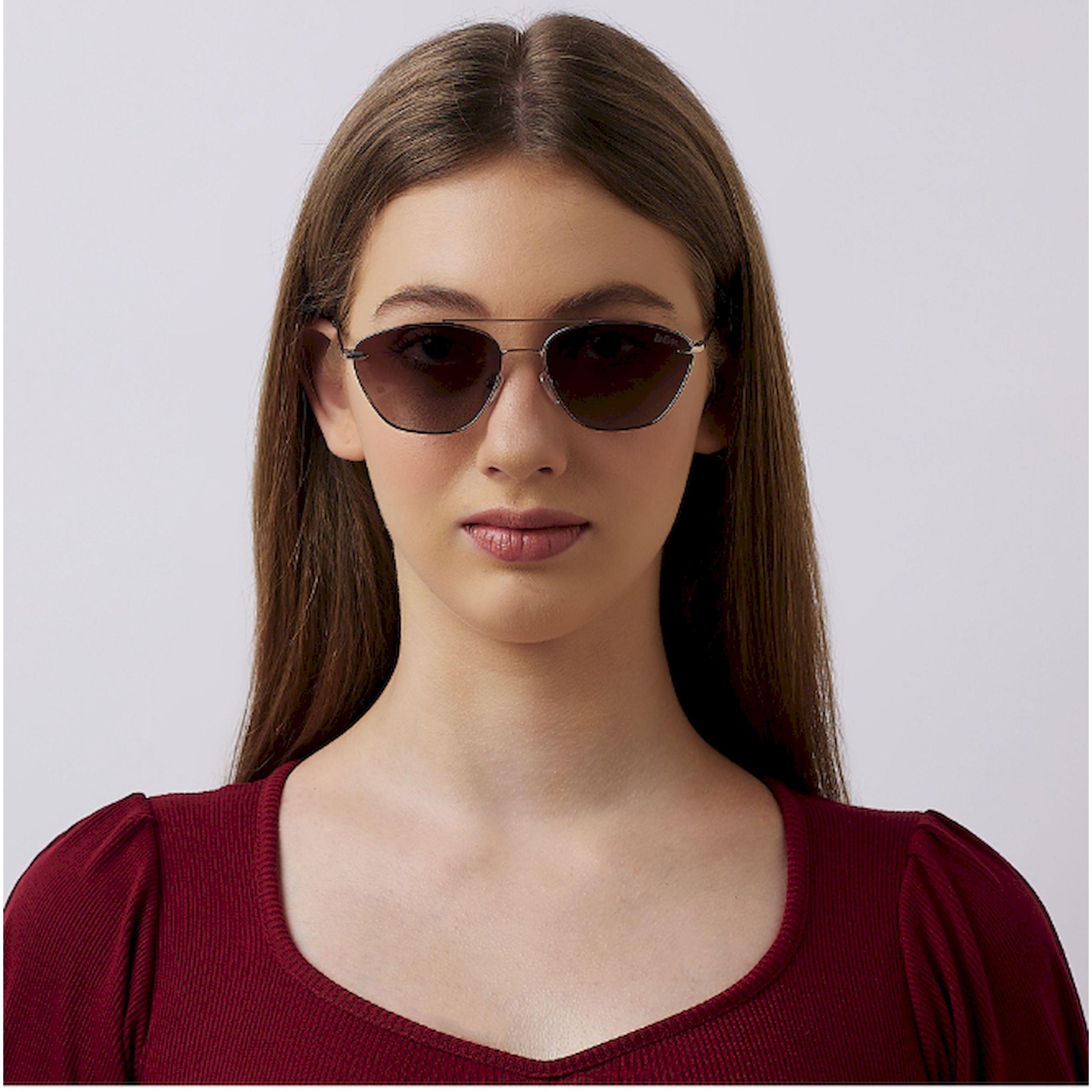 نظارة شمسية مستقطبة إطار ذهبي وردي عدسة عاكسة بنية متدرجة 56 مم-women-sunglasses-image-7