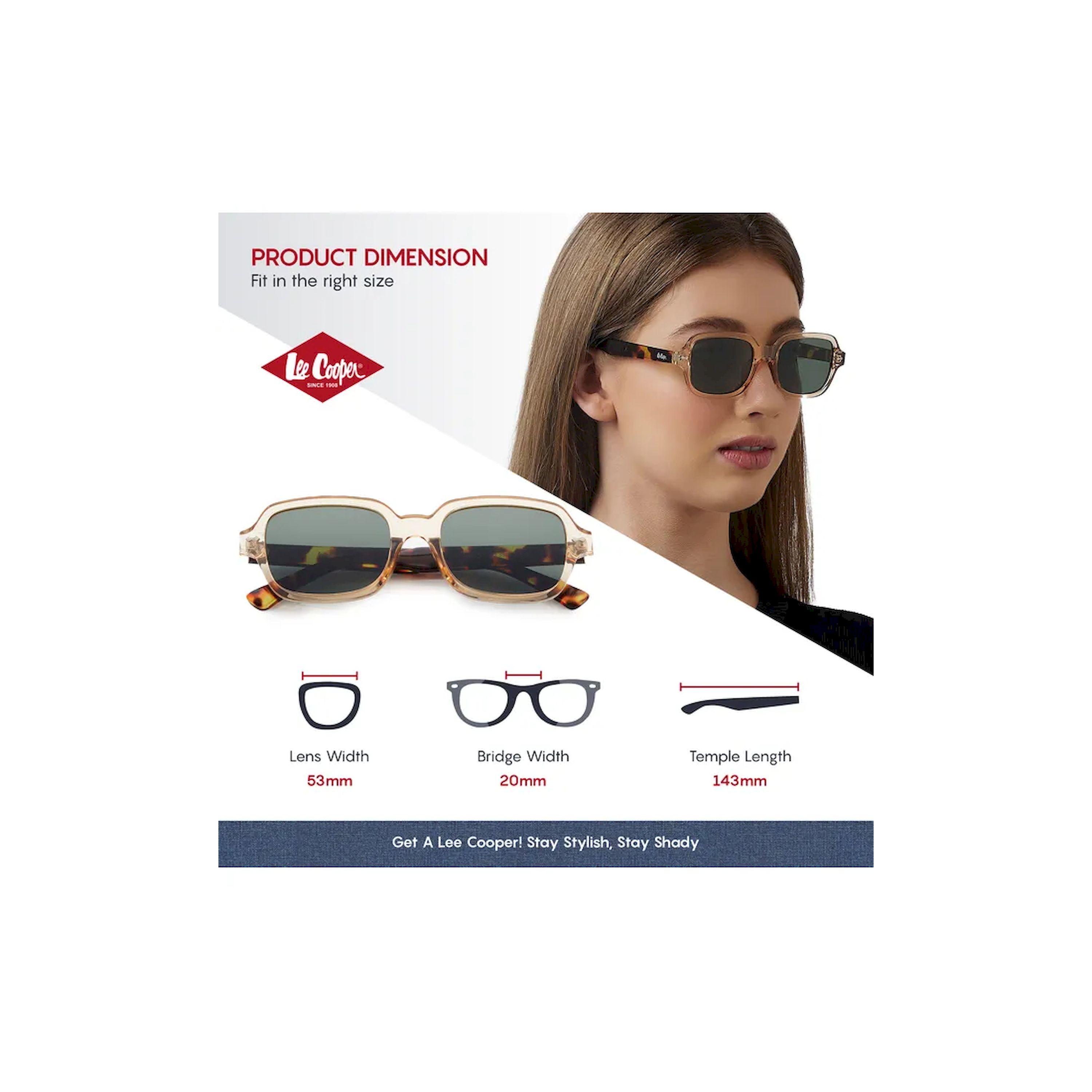 نظارة شمسية المستقطبة G15 الإطار الشمبانيا واضحة + عدسة عاكسة السلحفاة البني 53مم مربعة-women-sunglasses-image-2