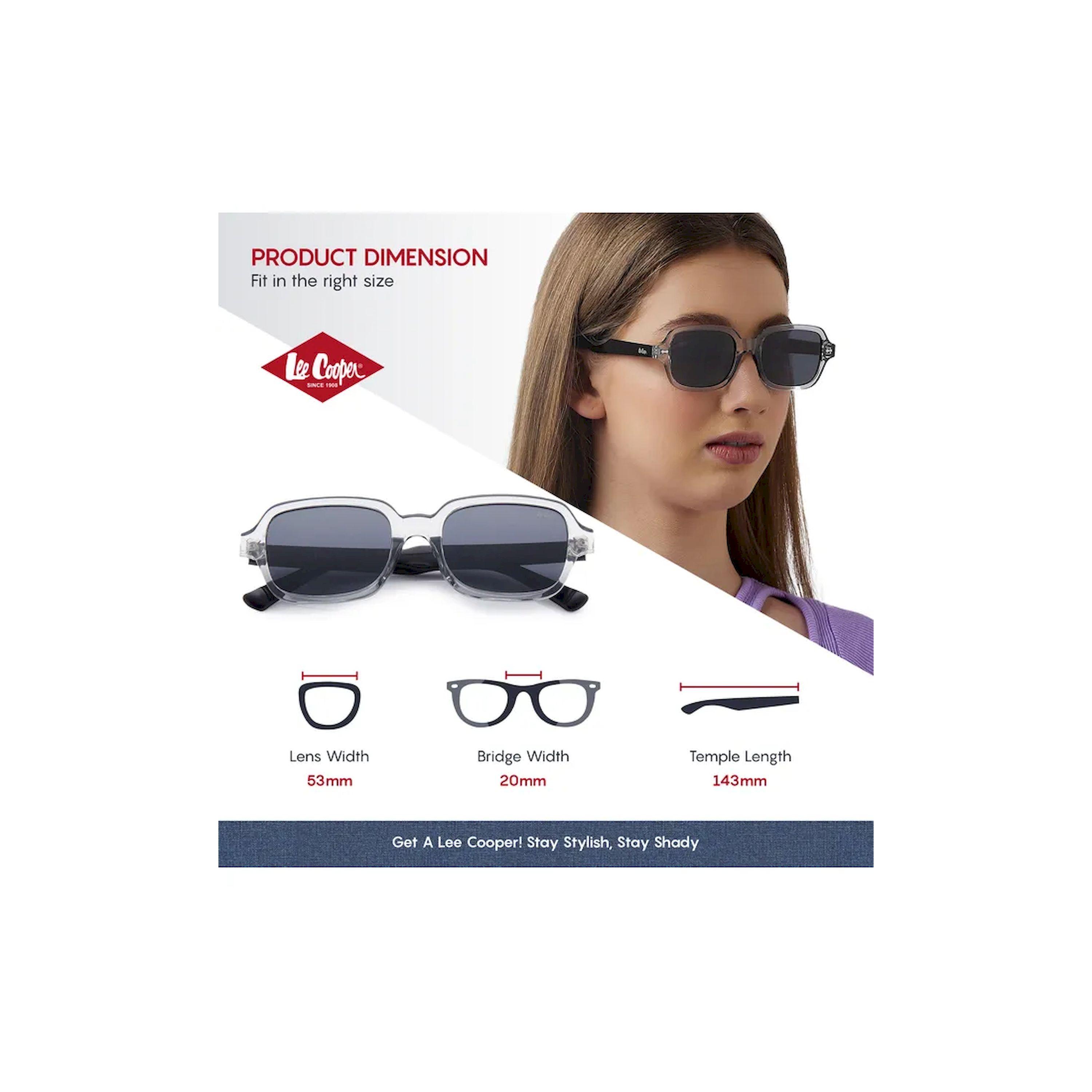 Lee Cooper Polarized 53MM Clear Grey+Black Square Sunglasses - LC1213C04-women-sunglasses-image-2
